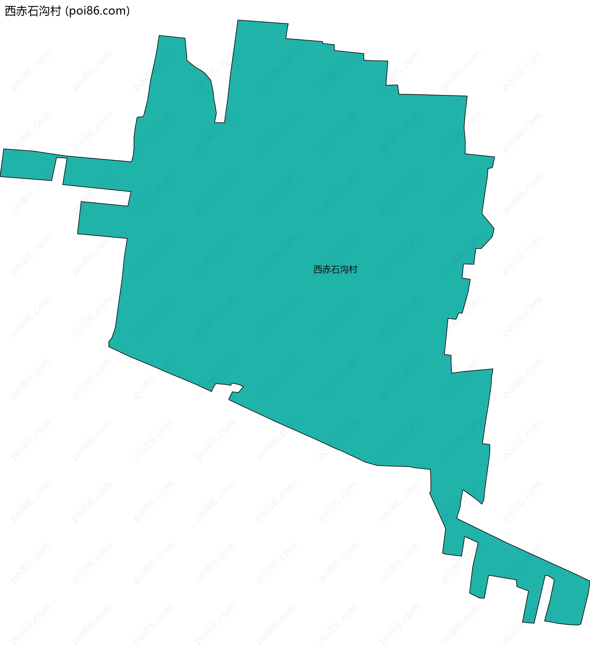 西赤石沟村边界地图