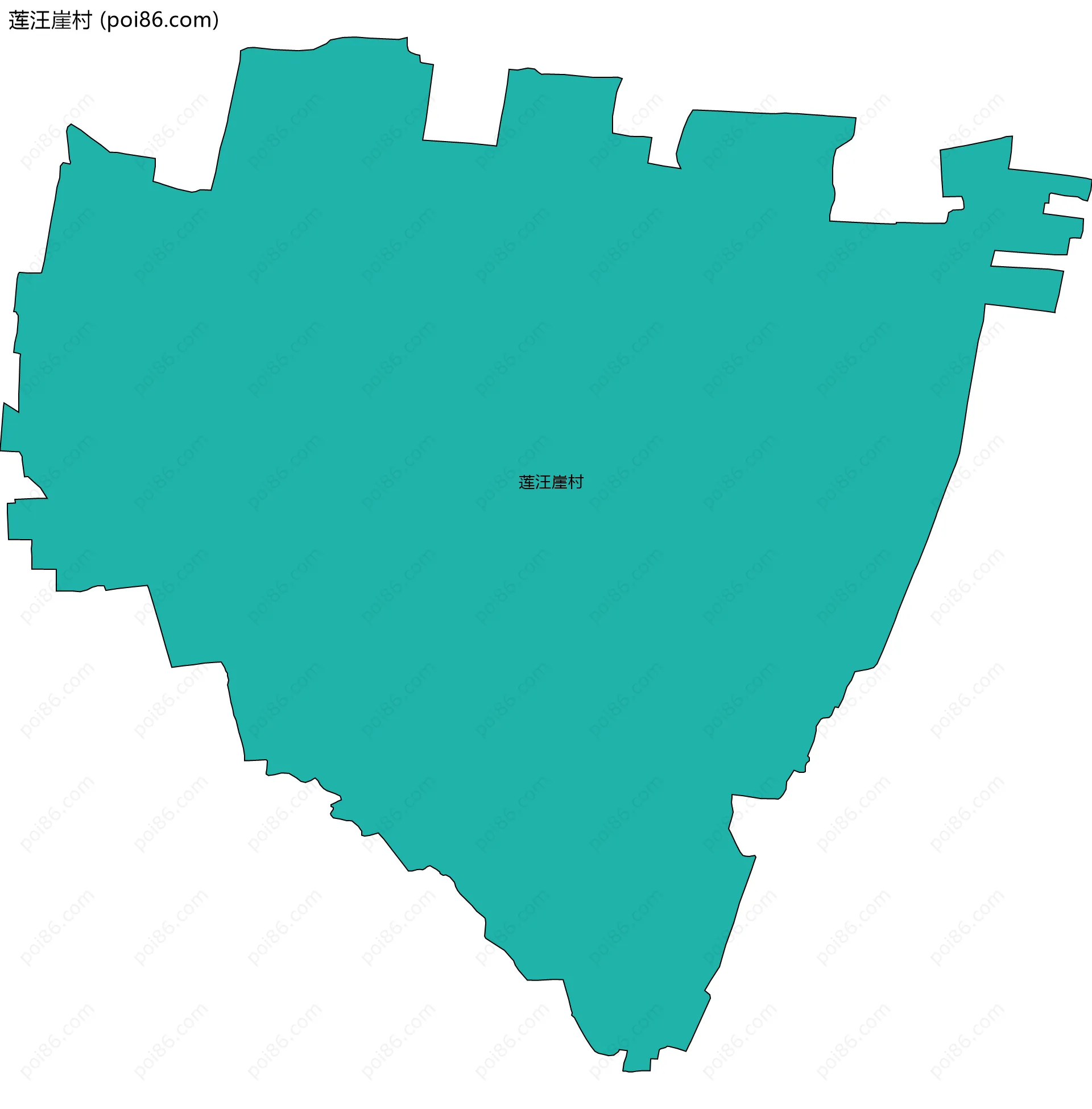 莲汪崖村边界地图