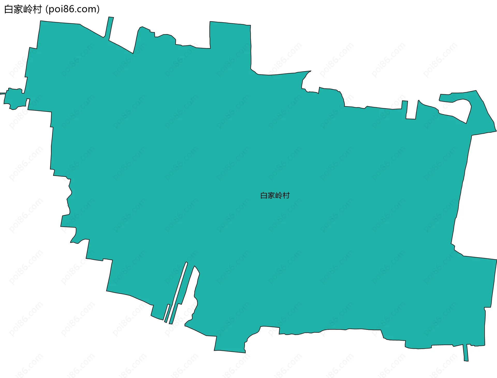 白家岭村边界地图