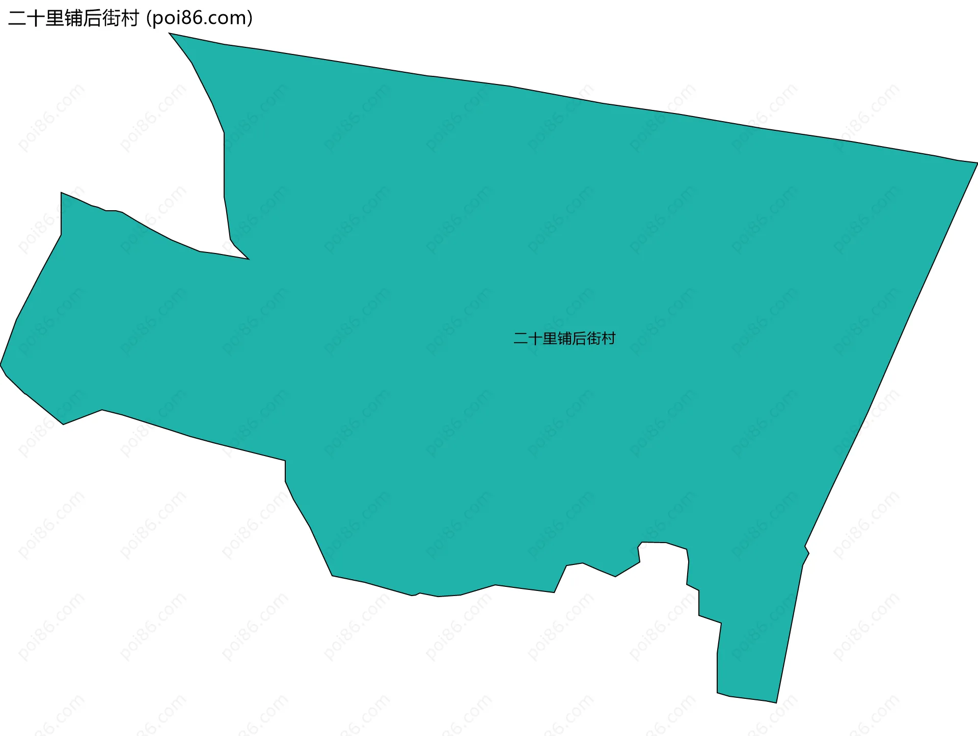 二十里铺后街村边界地图