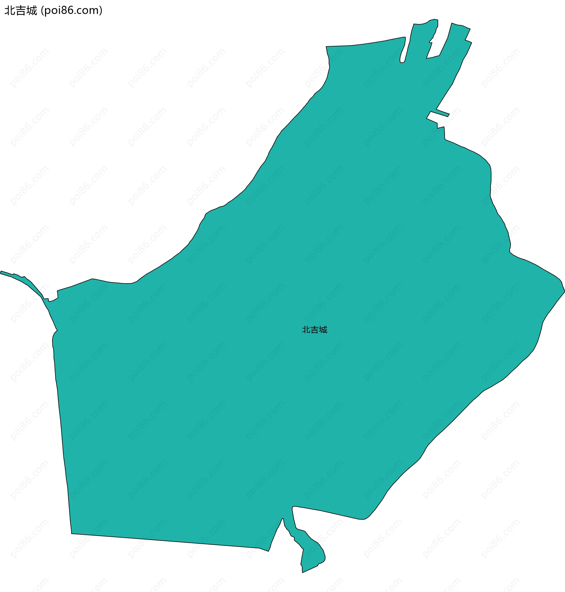 北吉城边界地图