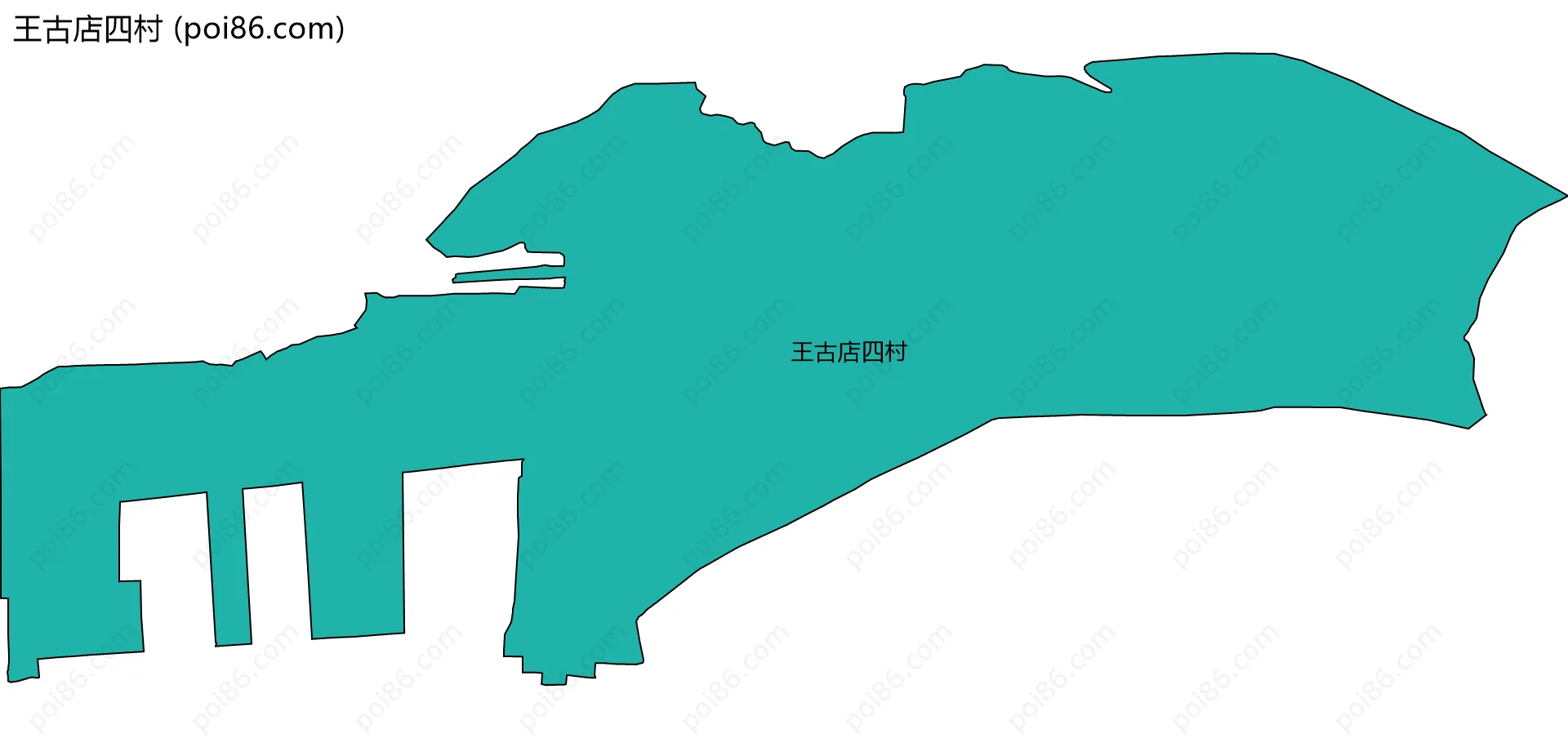 王古店四村边界地图