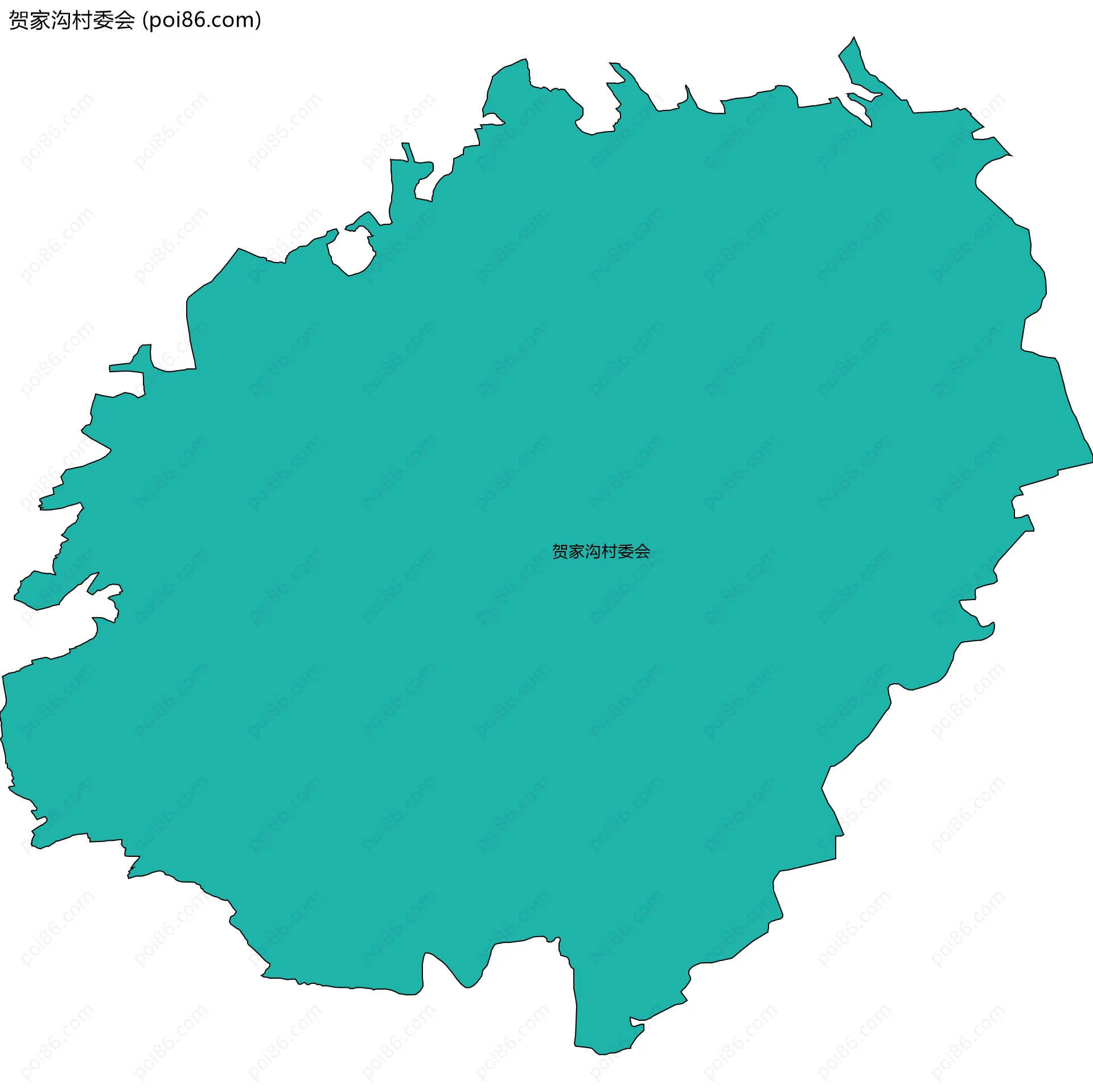 贺家沟村委会边界地图