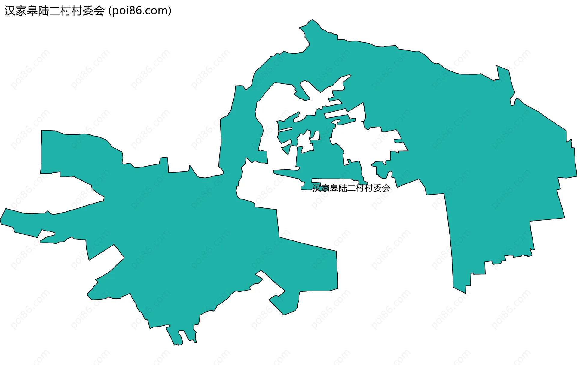 汉家皋陆二村村委会边界地图