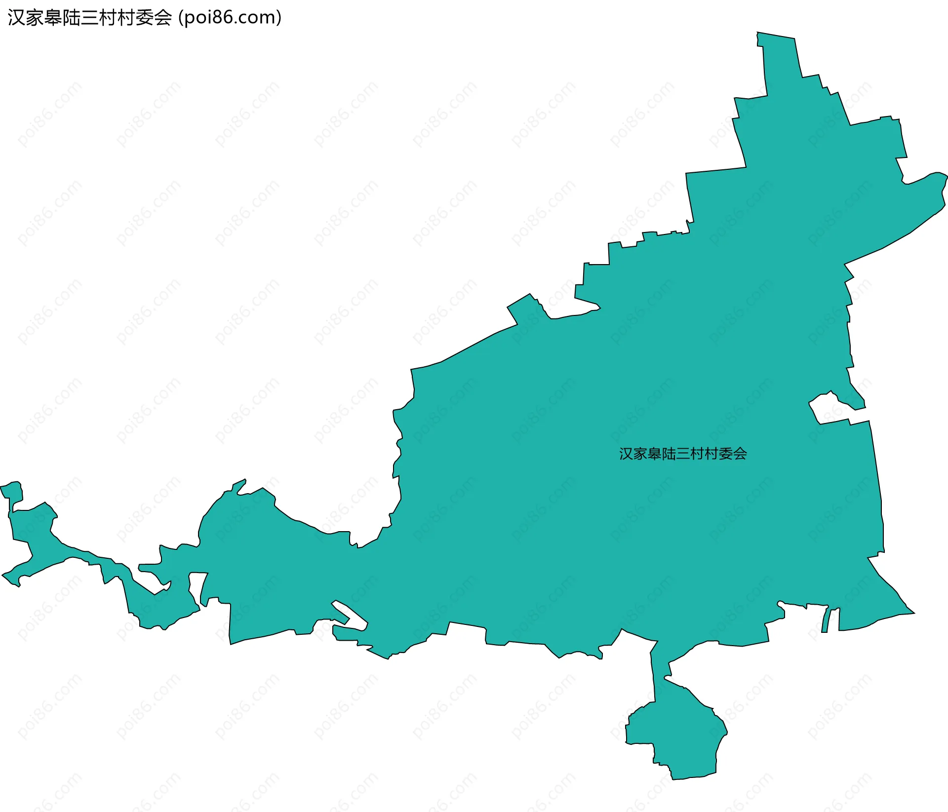 汉家皋陆三村村委会边界地图