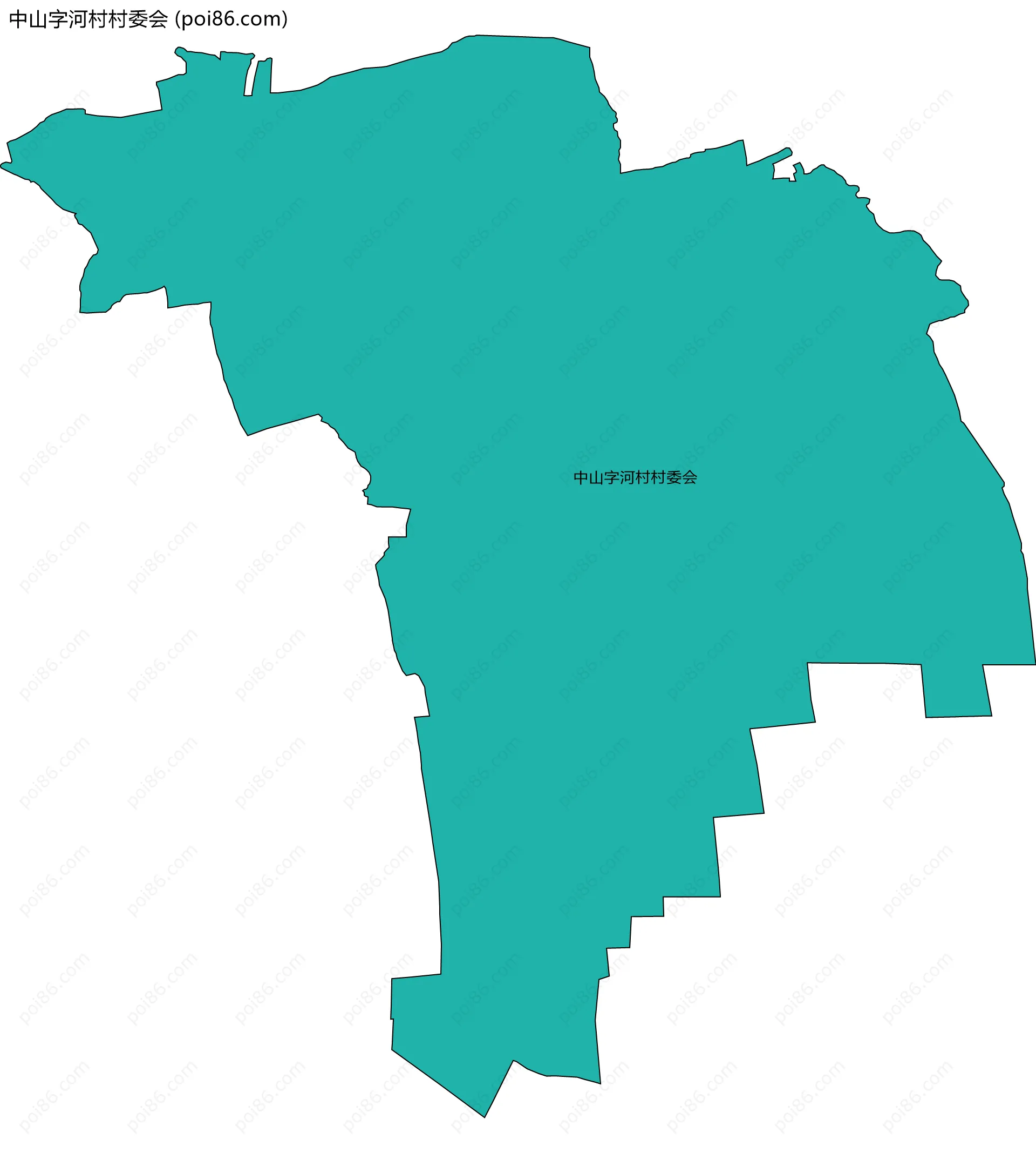 中山字河村村委会边界地图