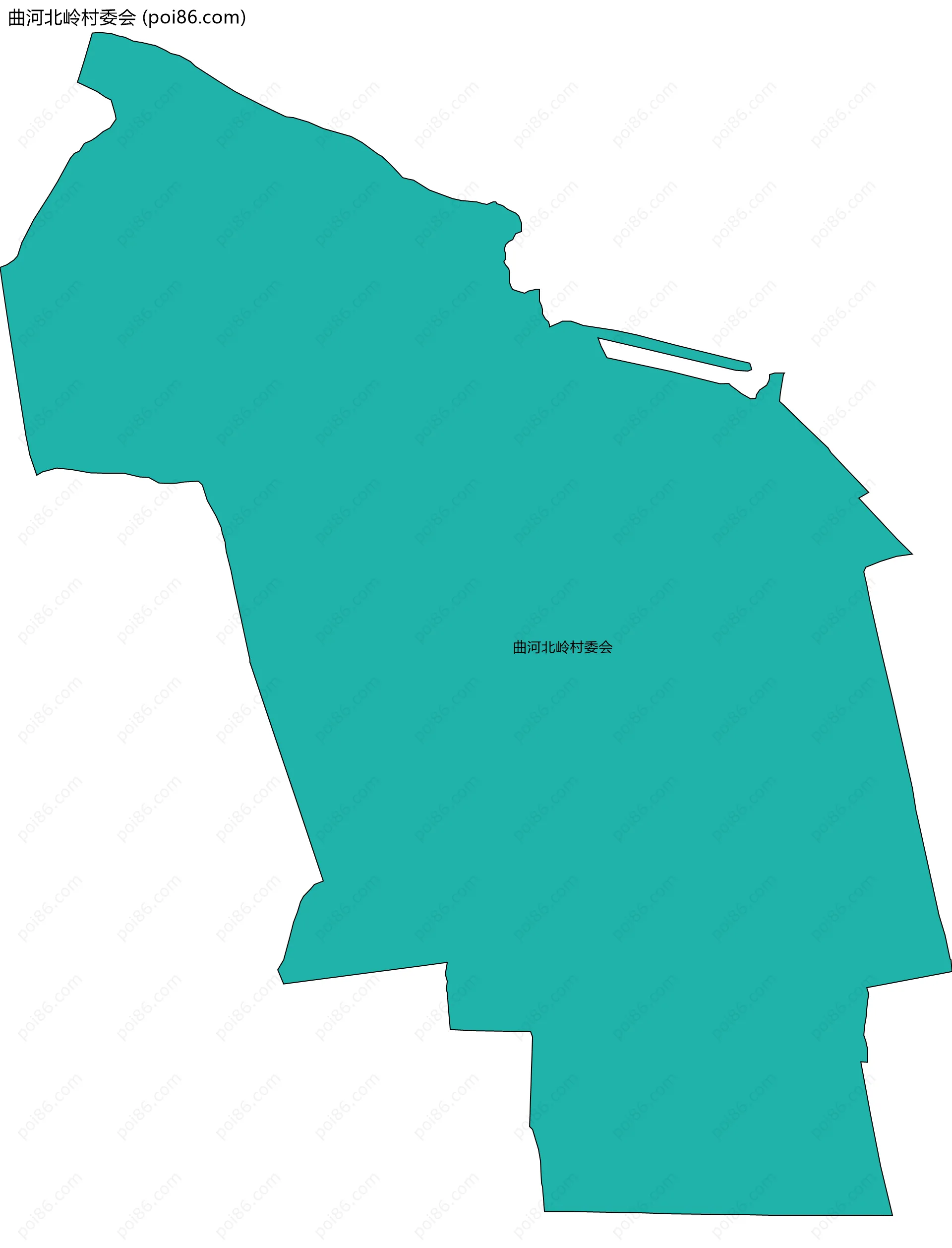 曲河北岭村委会边界地图