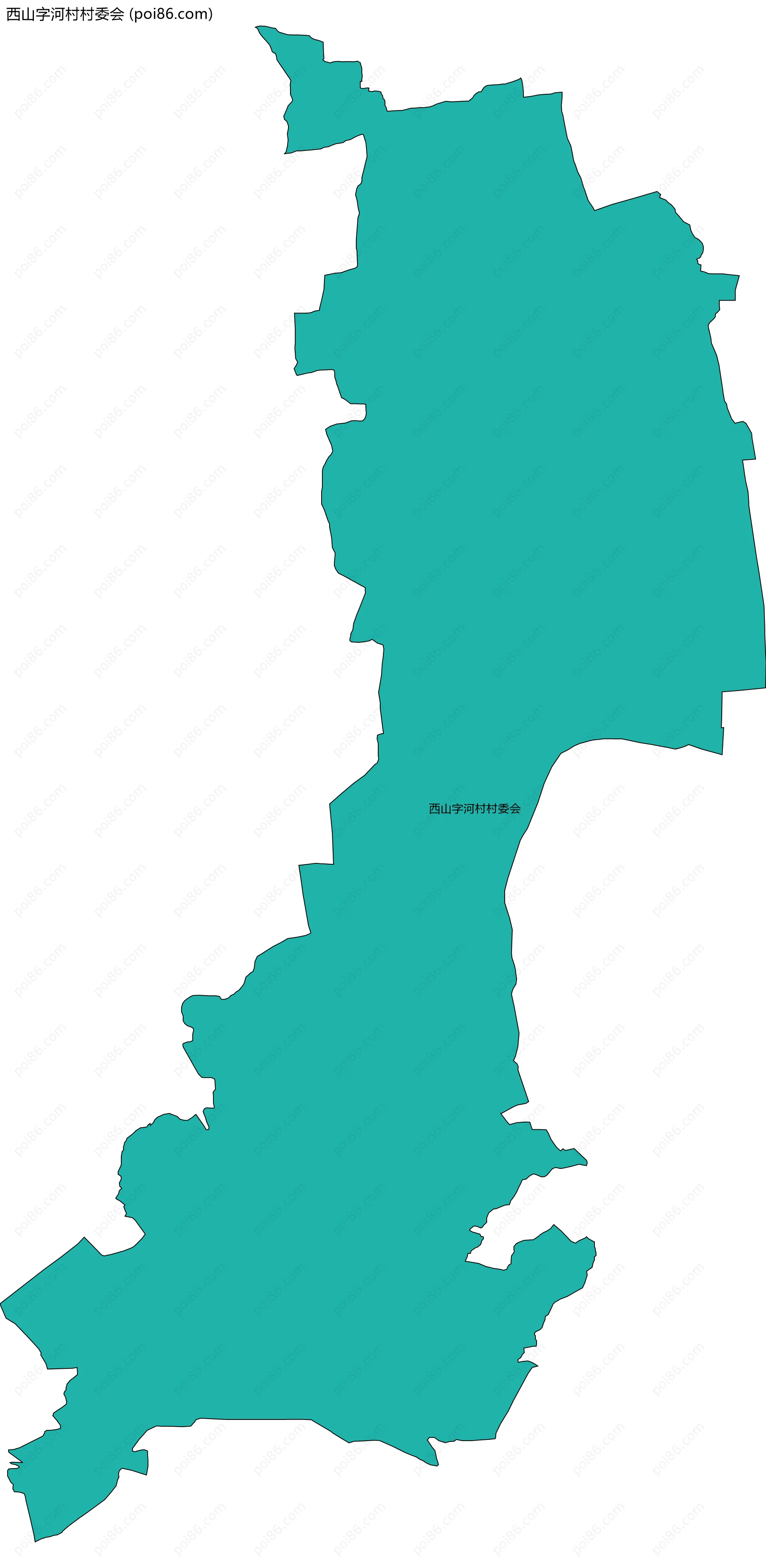 西山字河村村委会边界地图