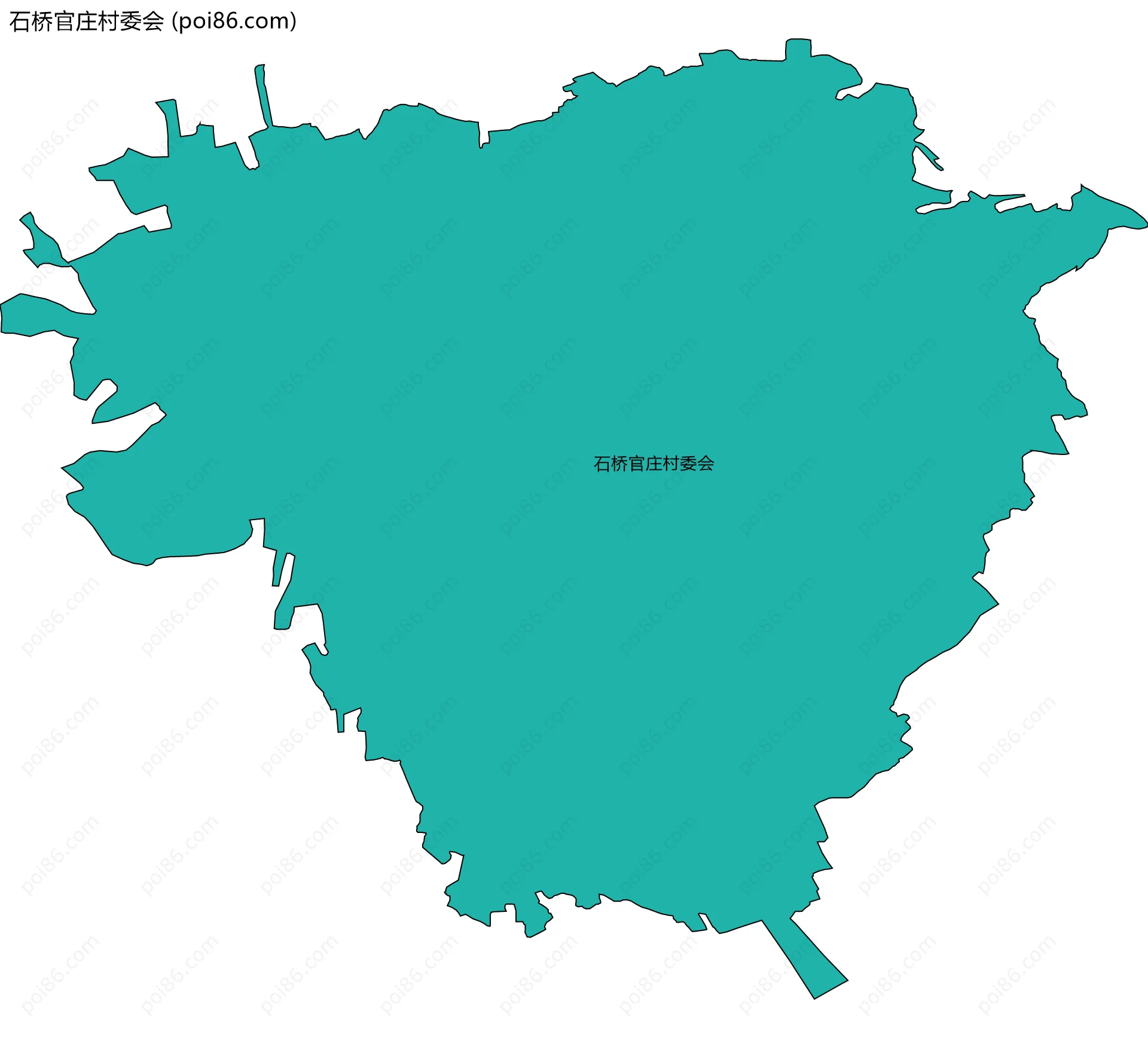 石桥官庄村委会边界地图