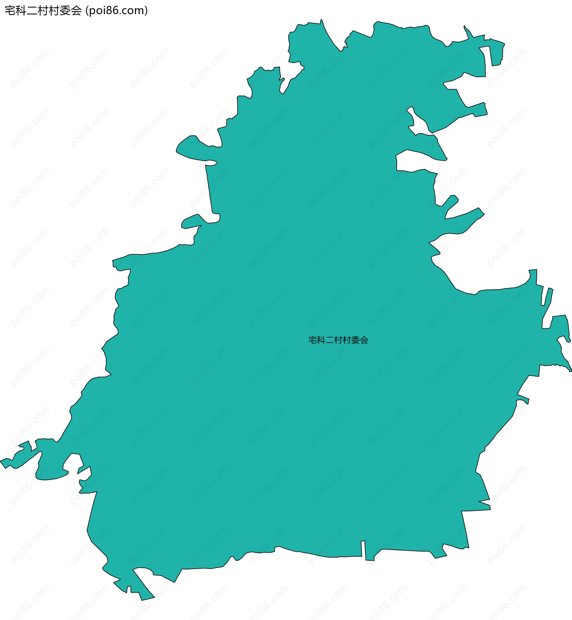 宅科二村村委会边界地图