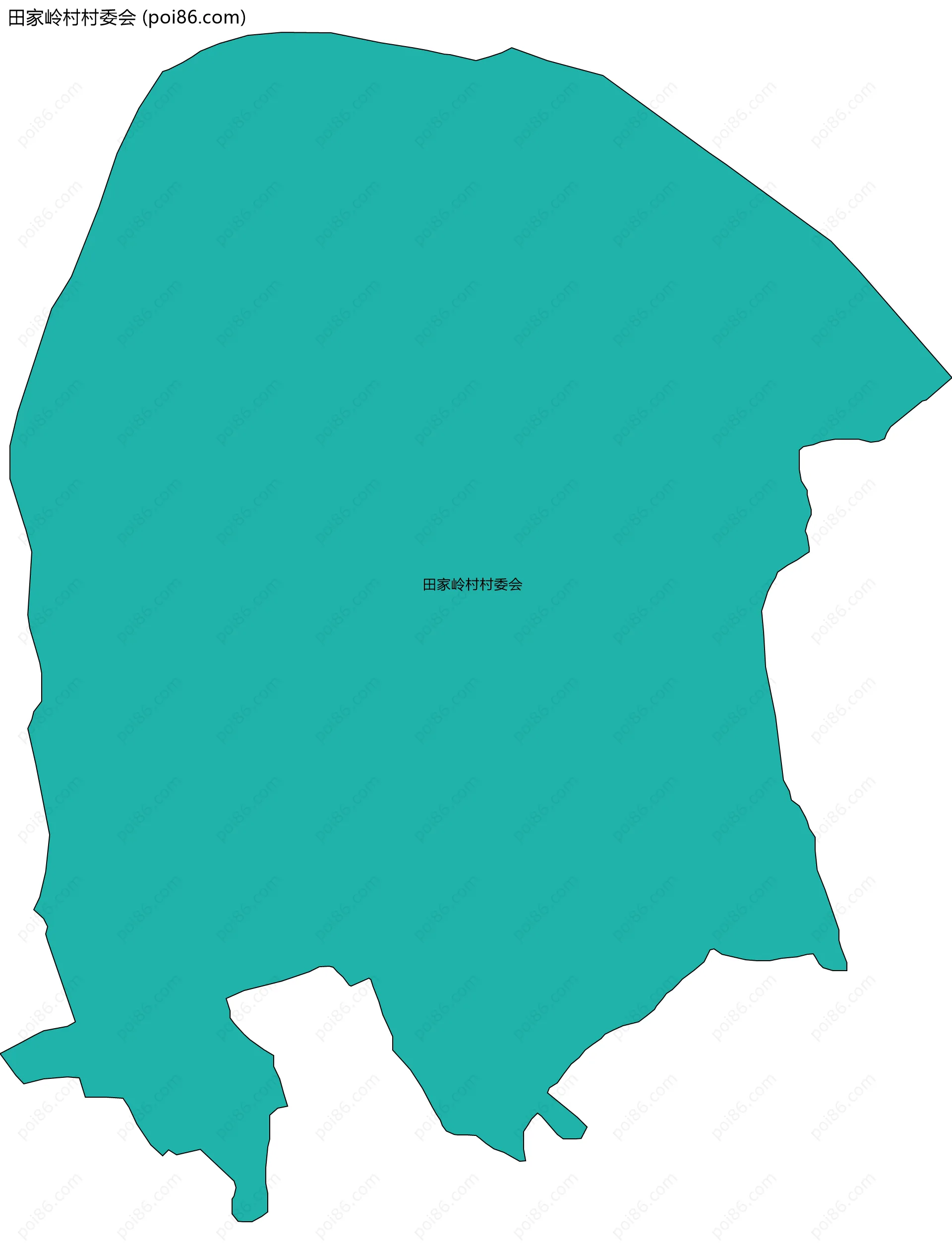 田家岭村村委会边界地图