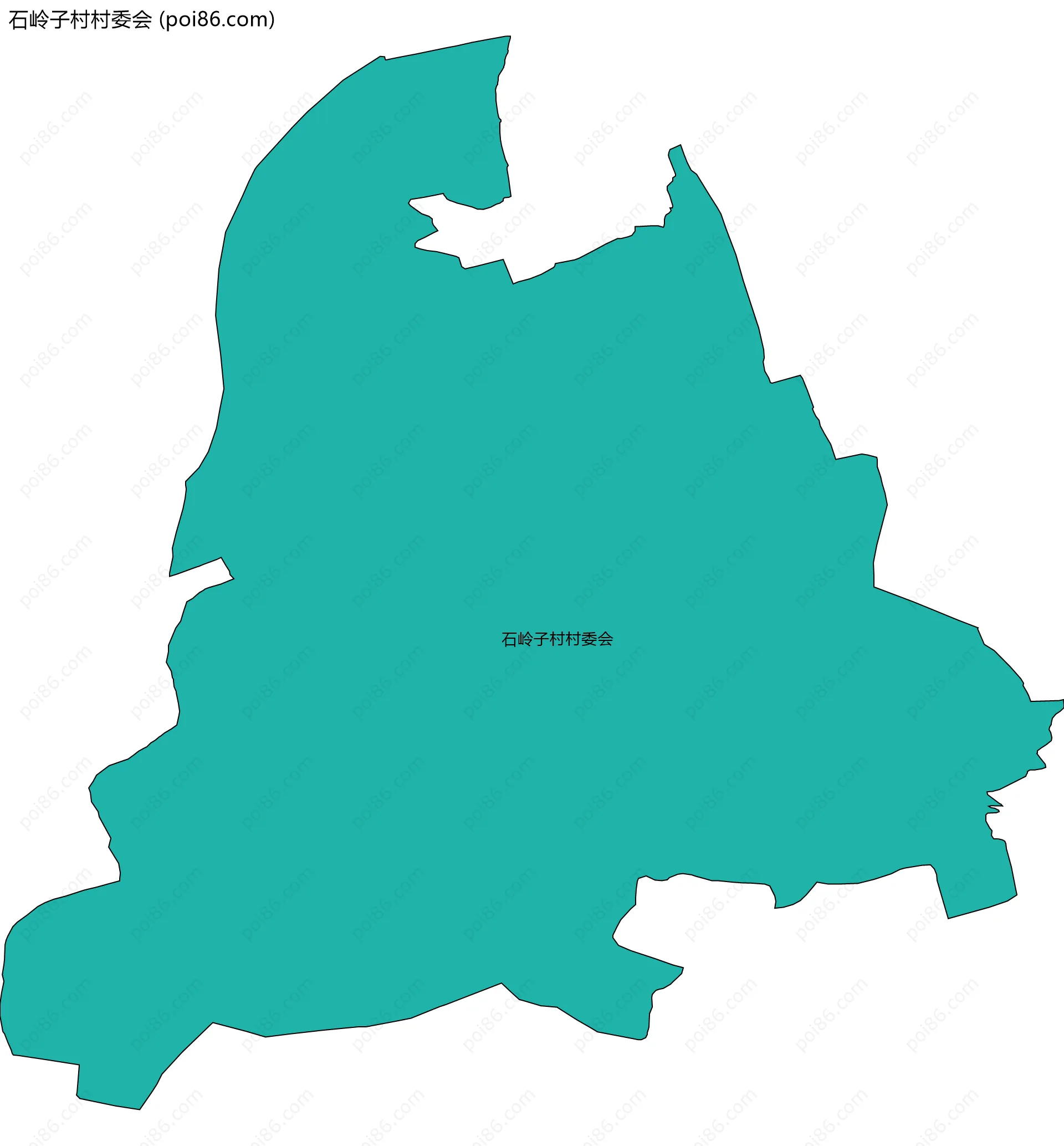 石岭子村村委会边界地图