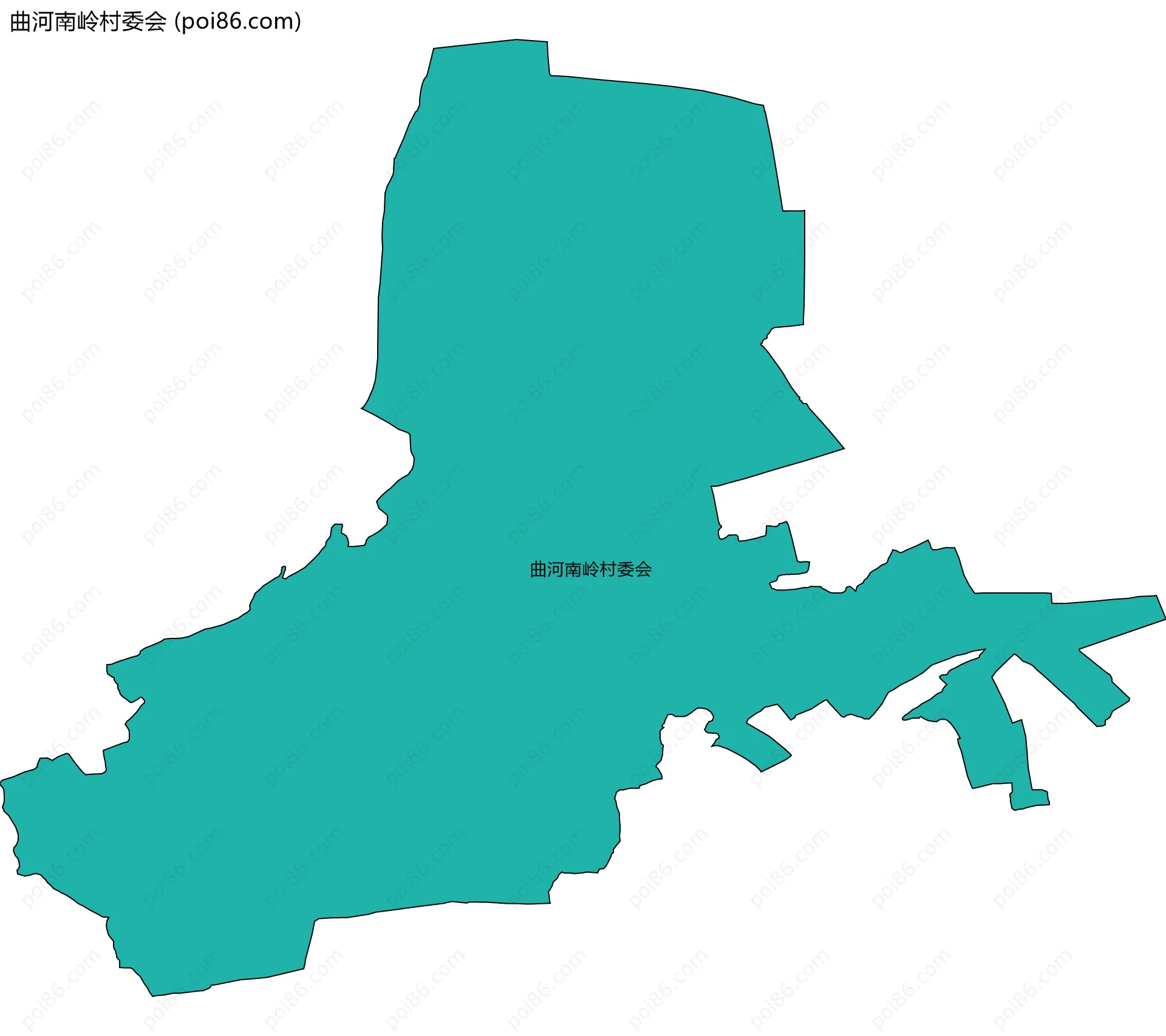 曲河南岭村委会边界地图