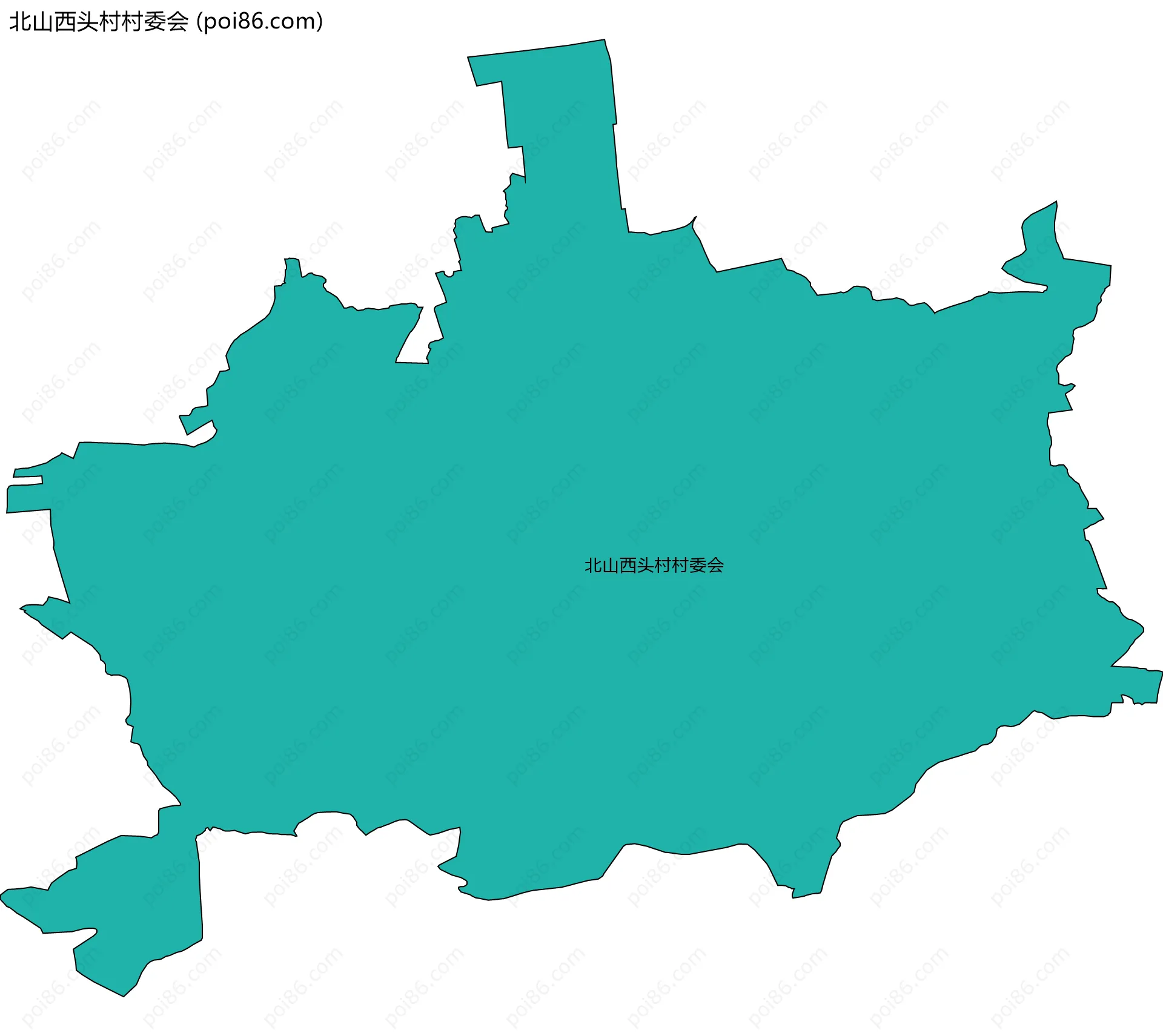 北山西头村村委会边界地图