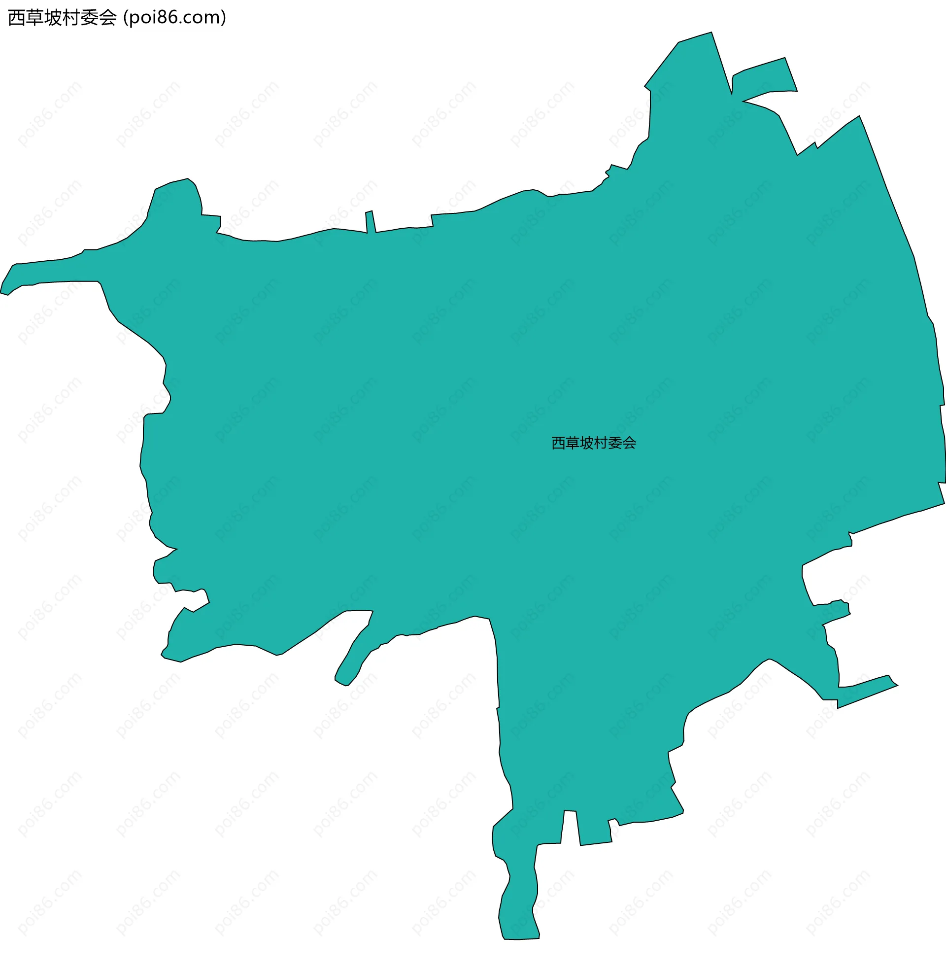 西草坡村委会边界地图