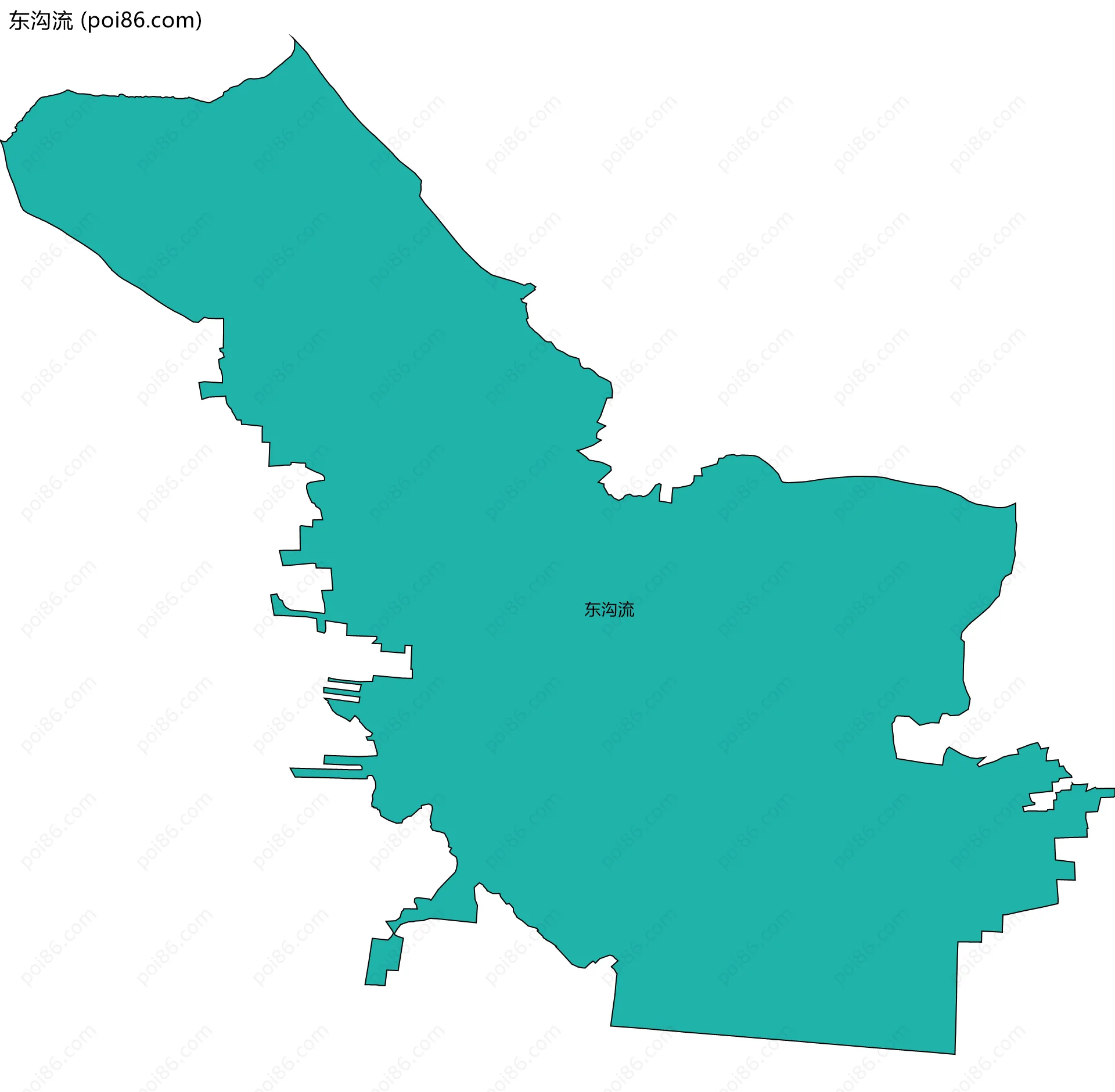 东沟流边界地图