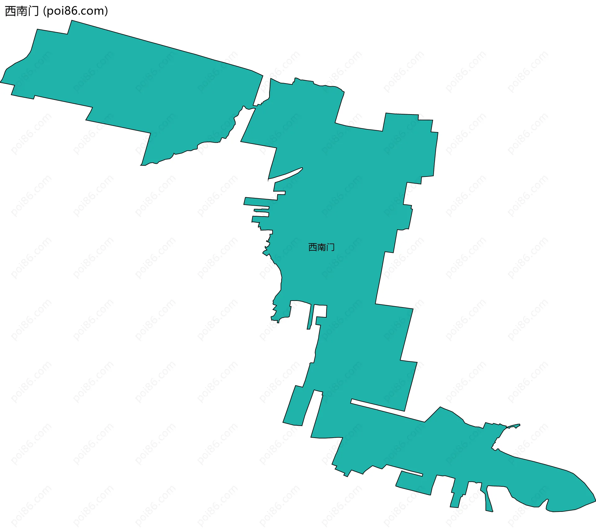 西南门边界地图