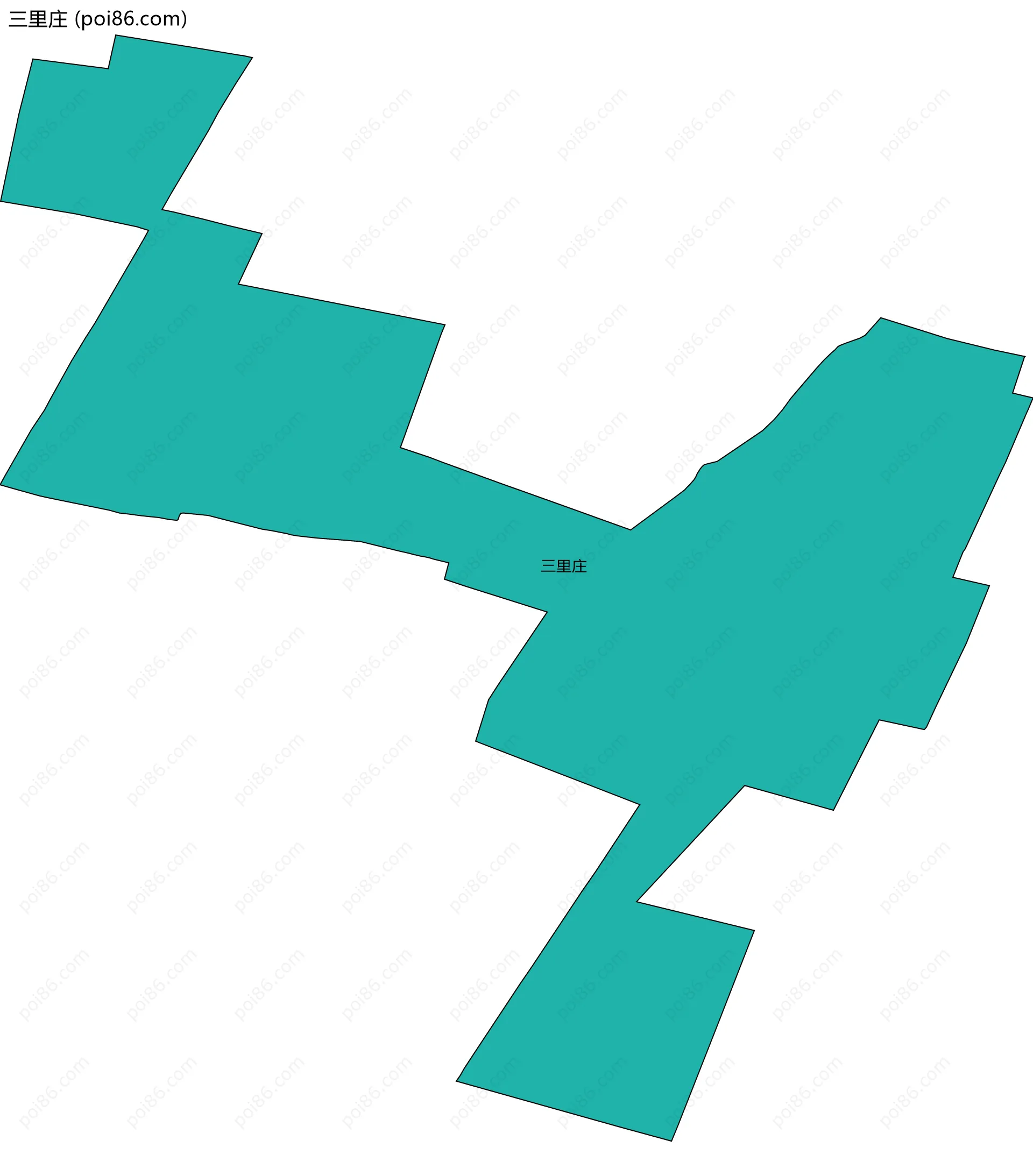 三里庄边界地图