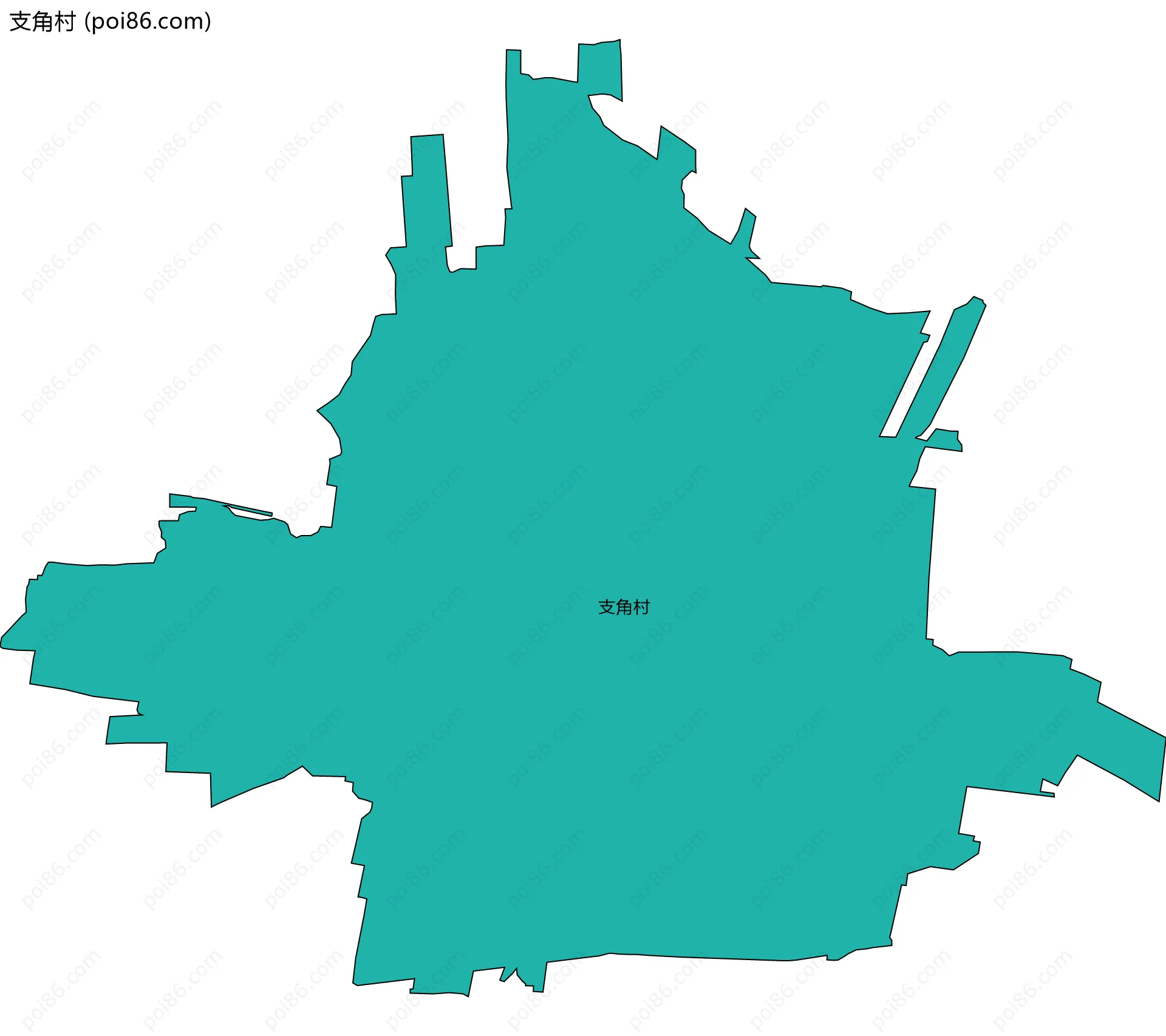 支角村边界地图