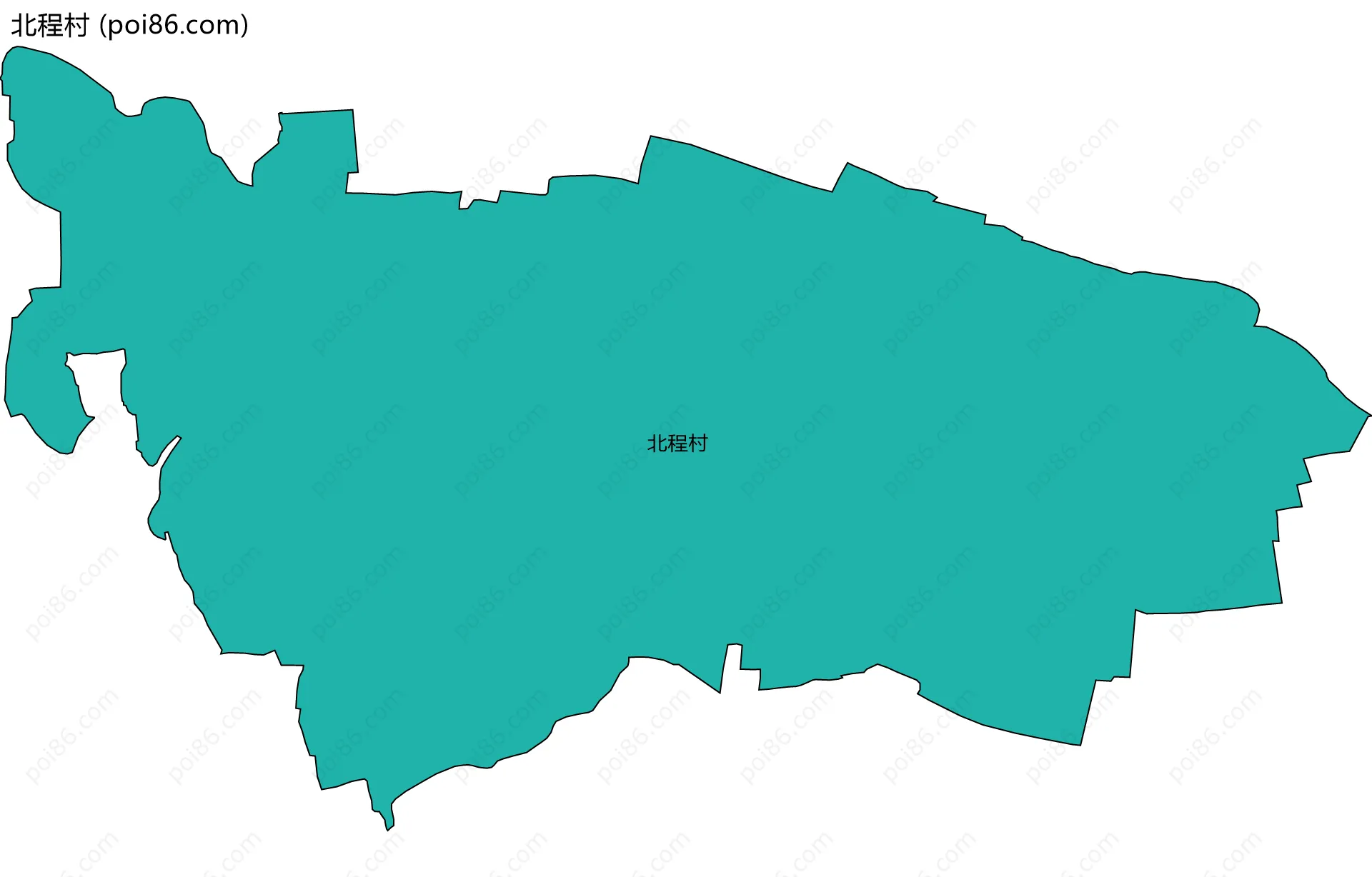 北程村边界地图
