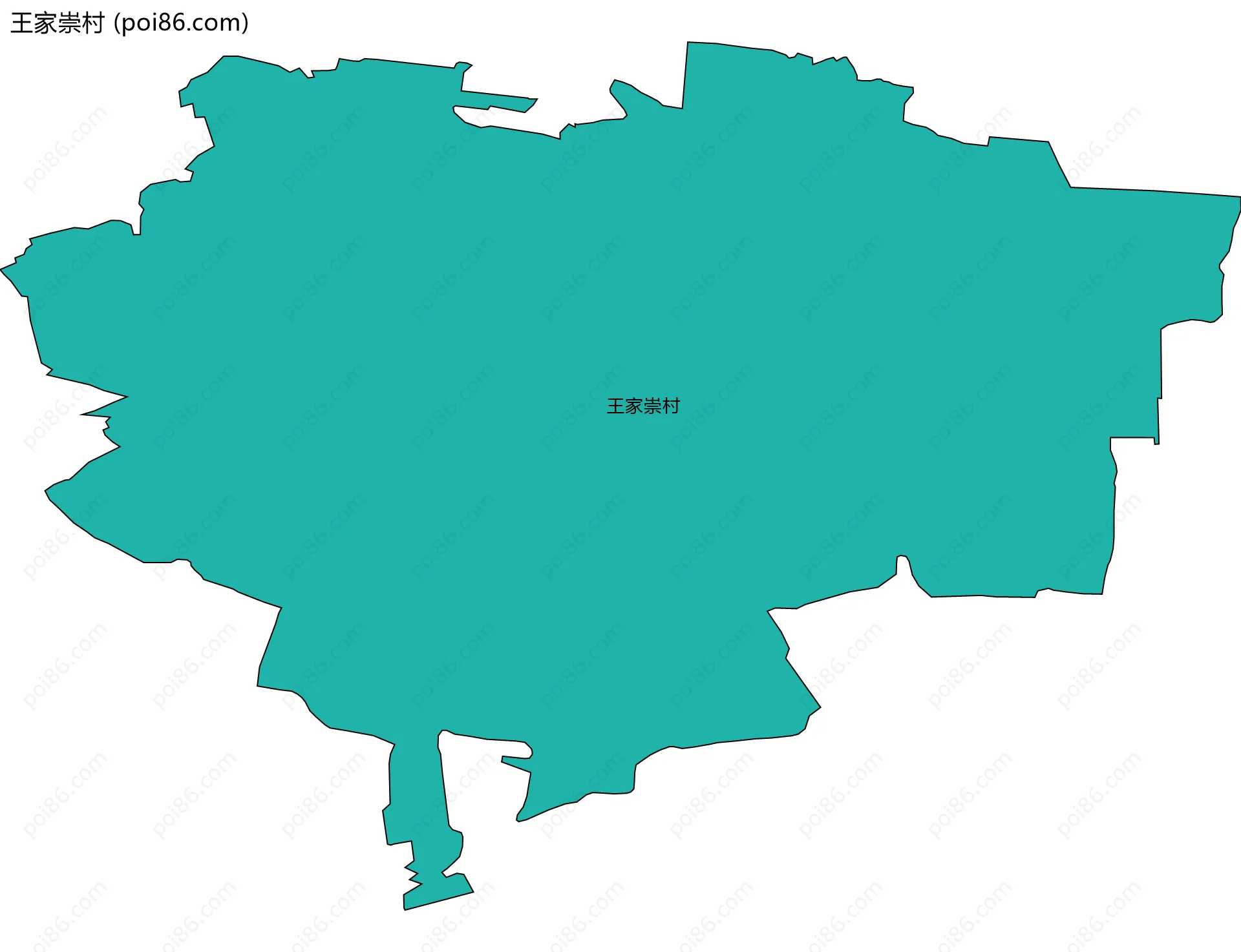 王家崇村边界地图