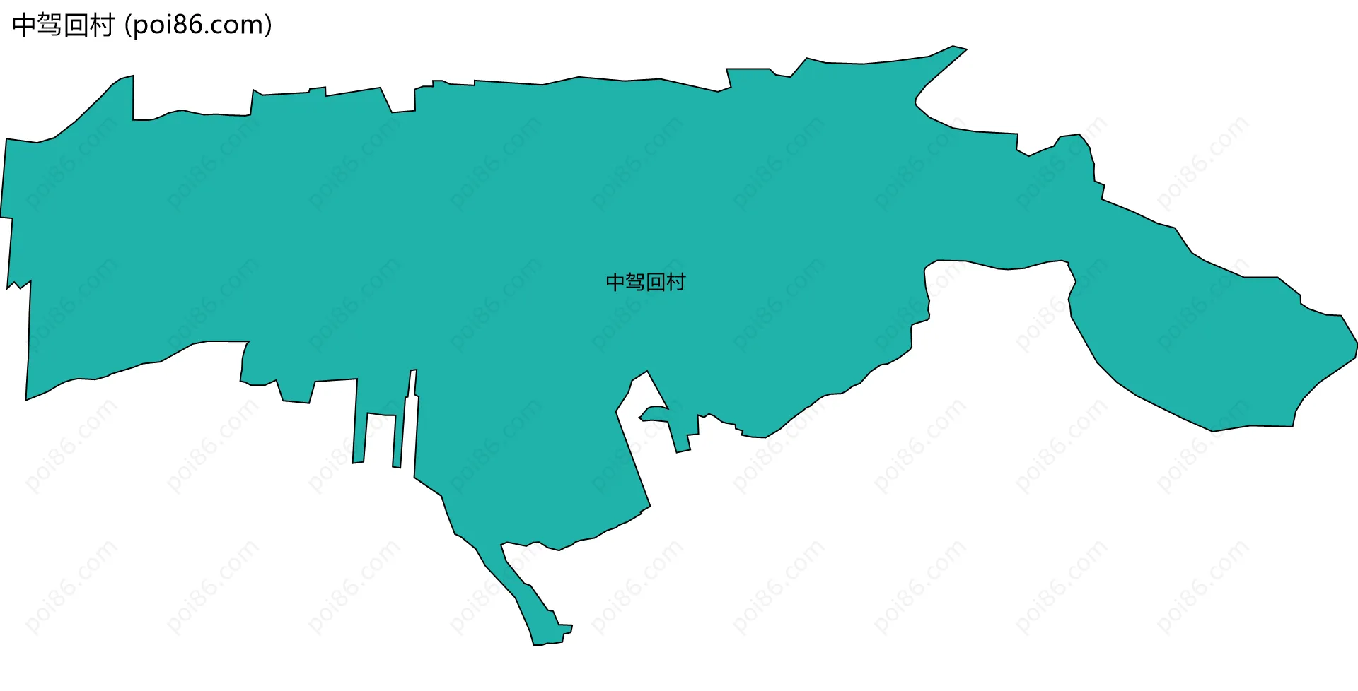 中驾回村边界地图