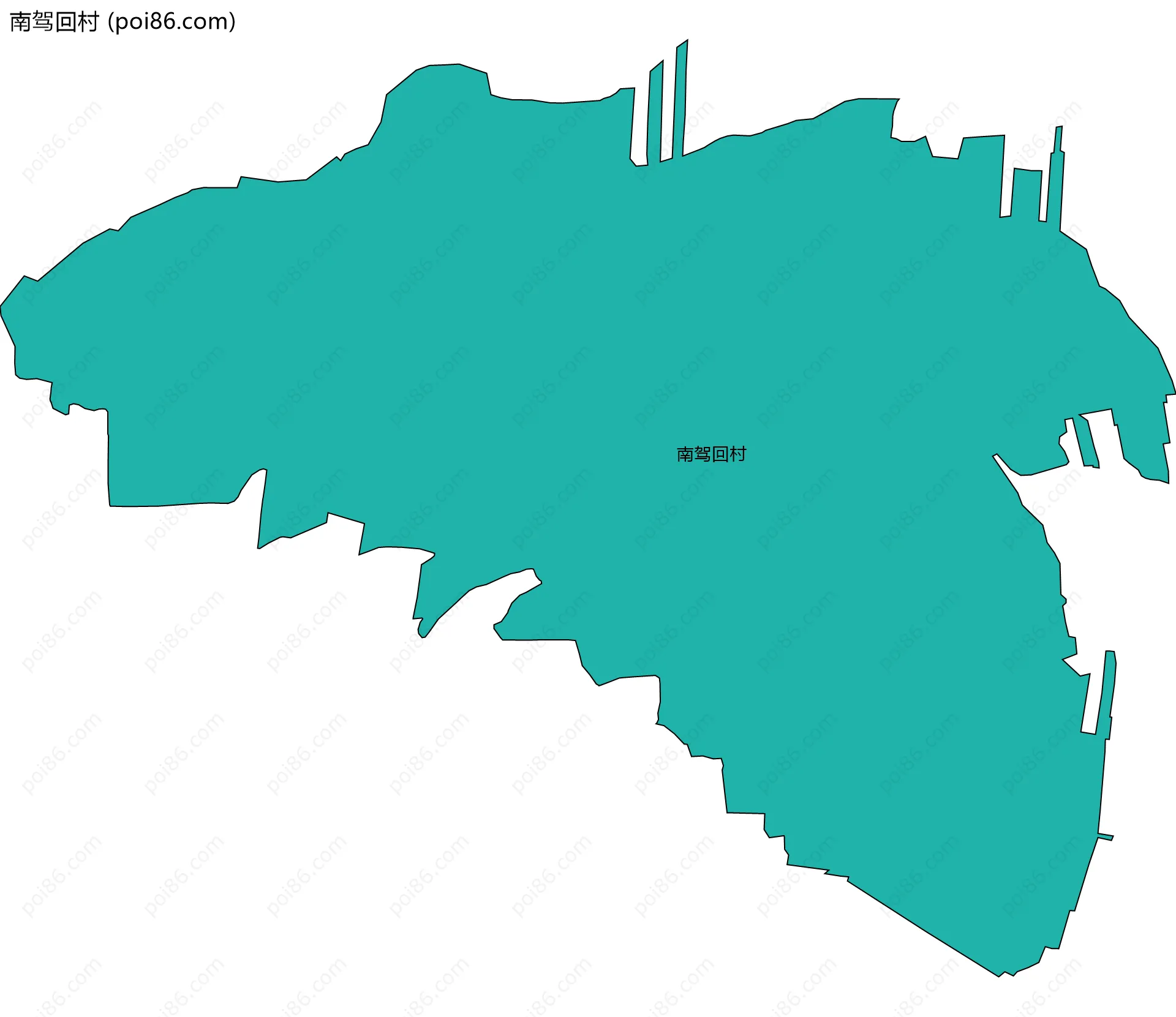 南驾回村边界地图