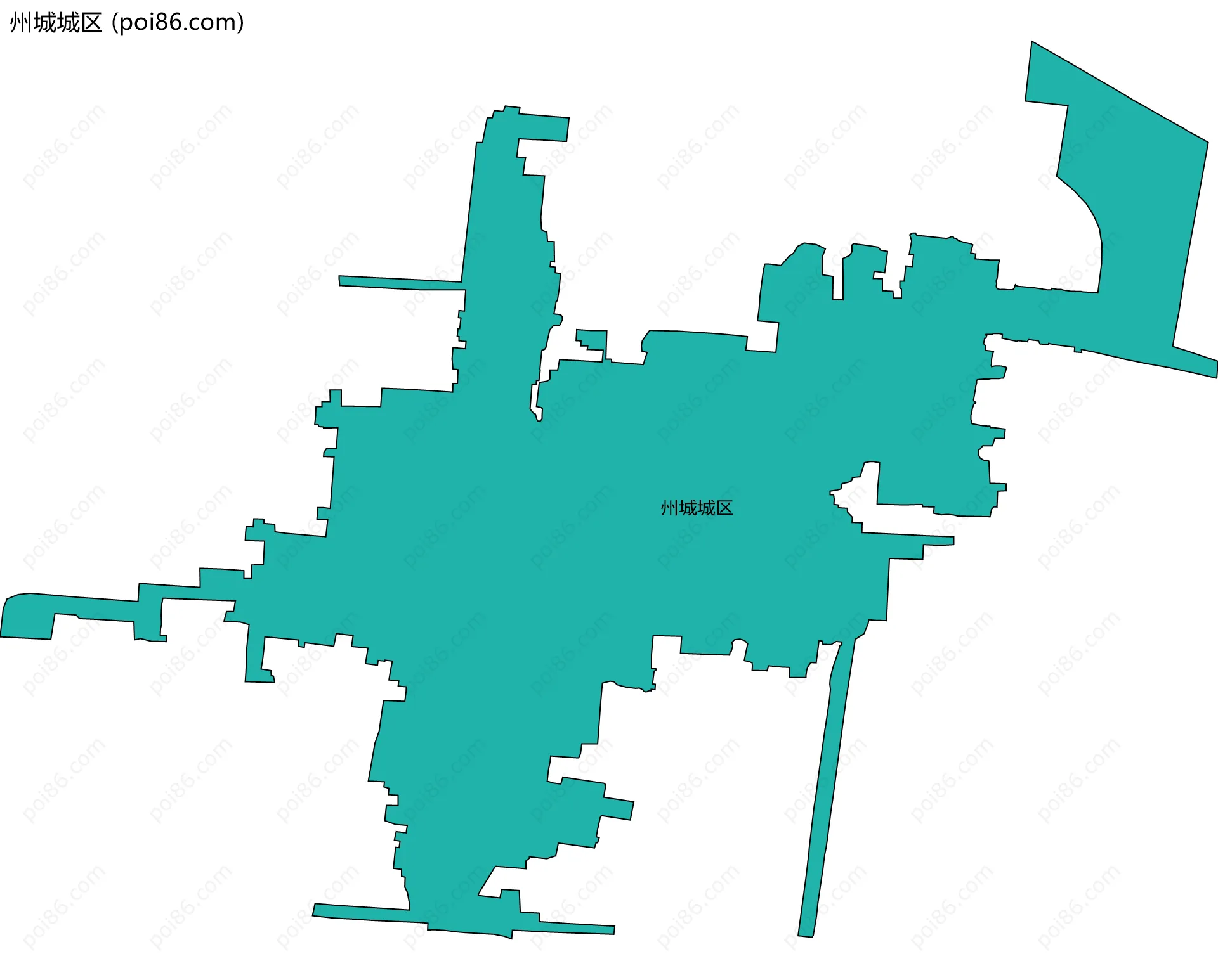 州城城区边界地图