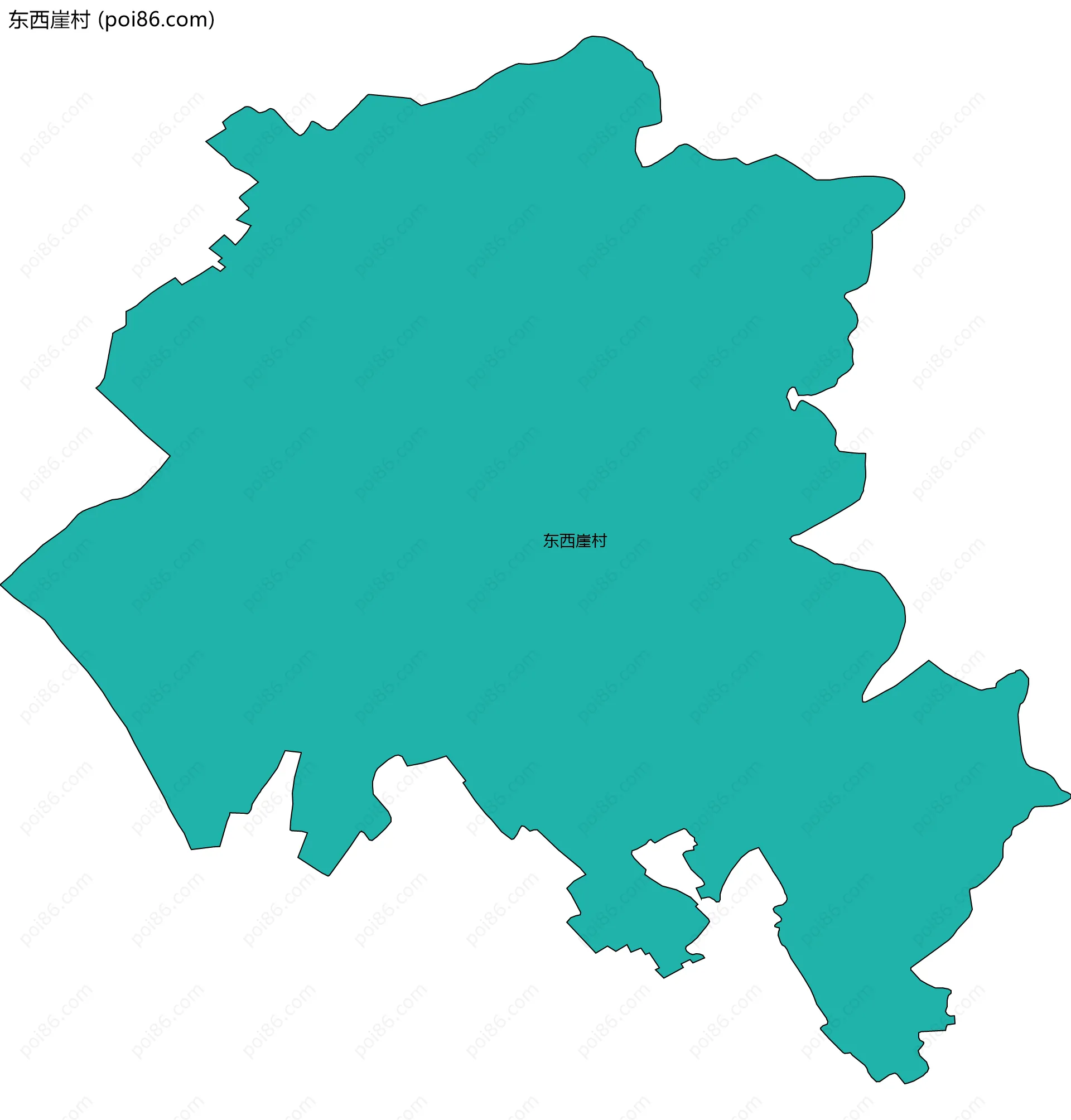 东西崖村边界地图