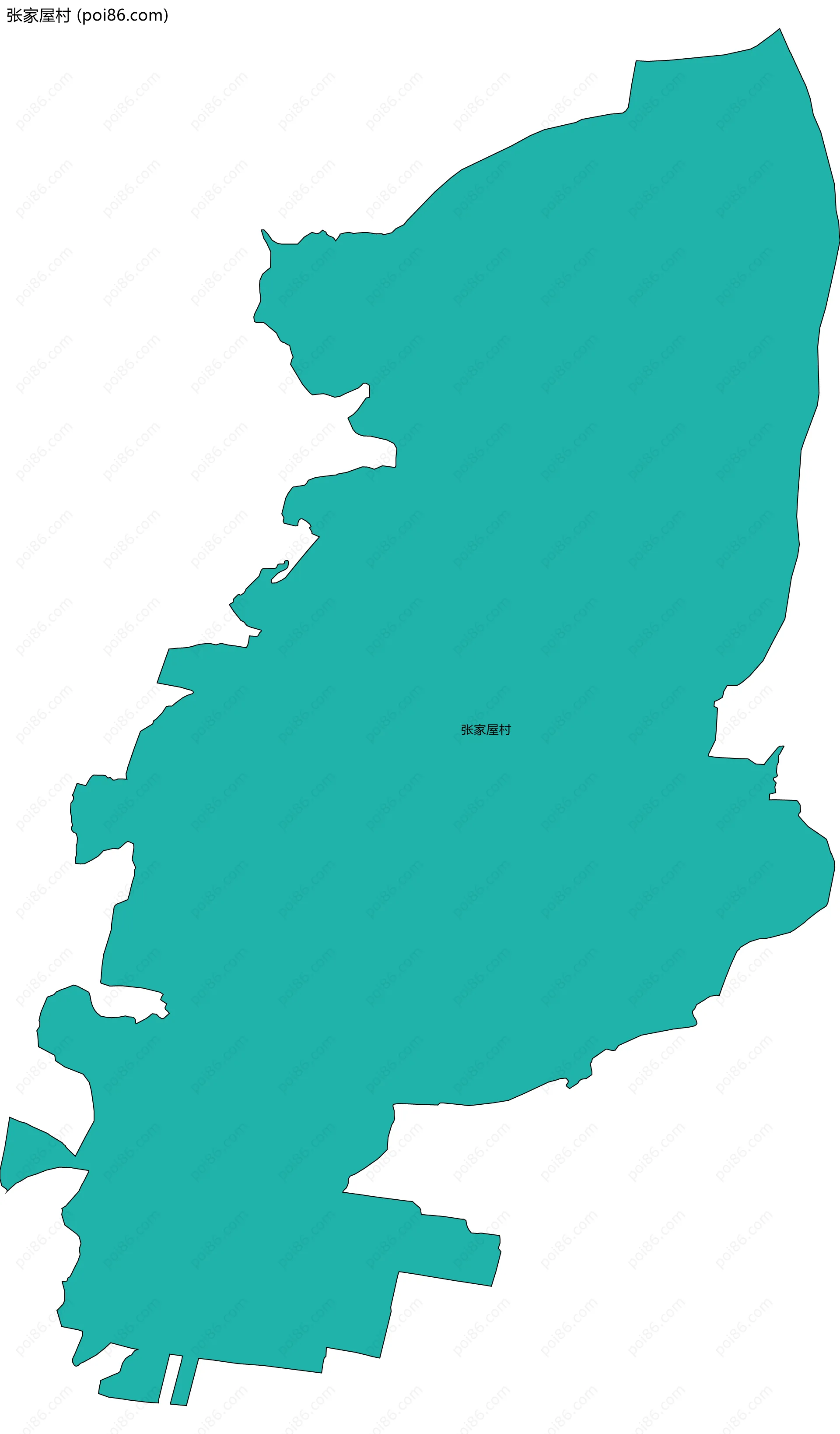 张家屋村边界地图