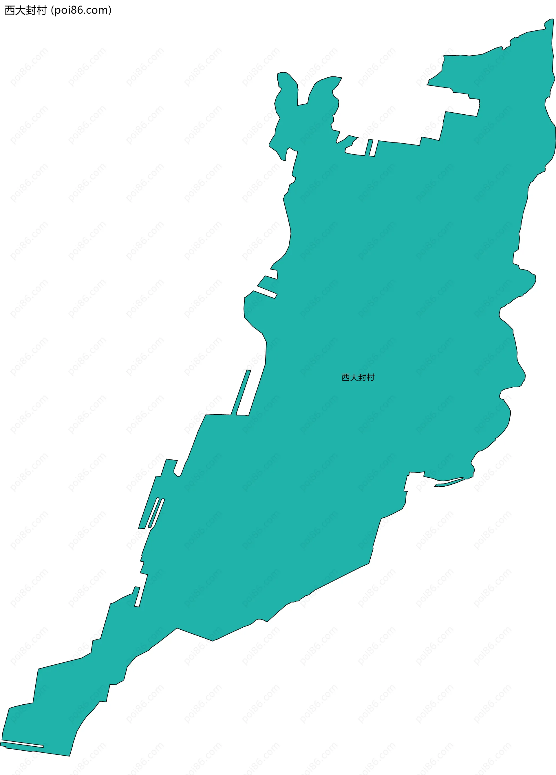 西大封村边界地图