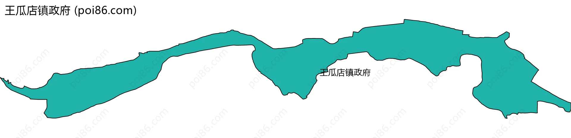 王瓜店镇政府边界地图