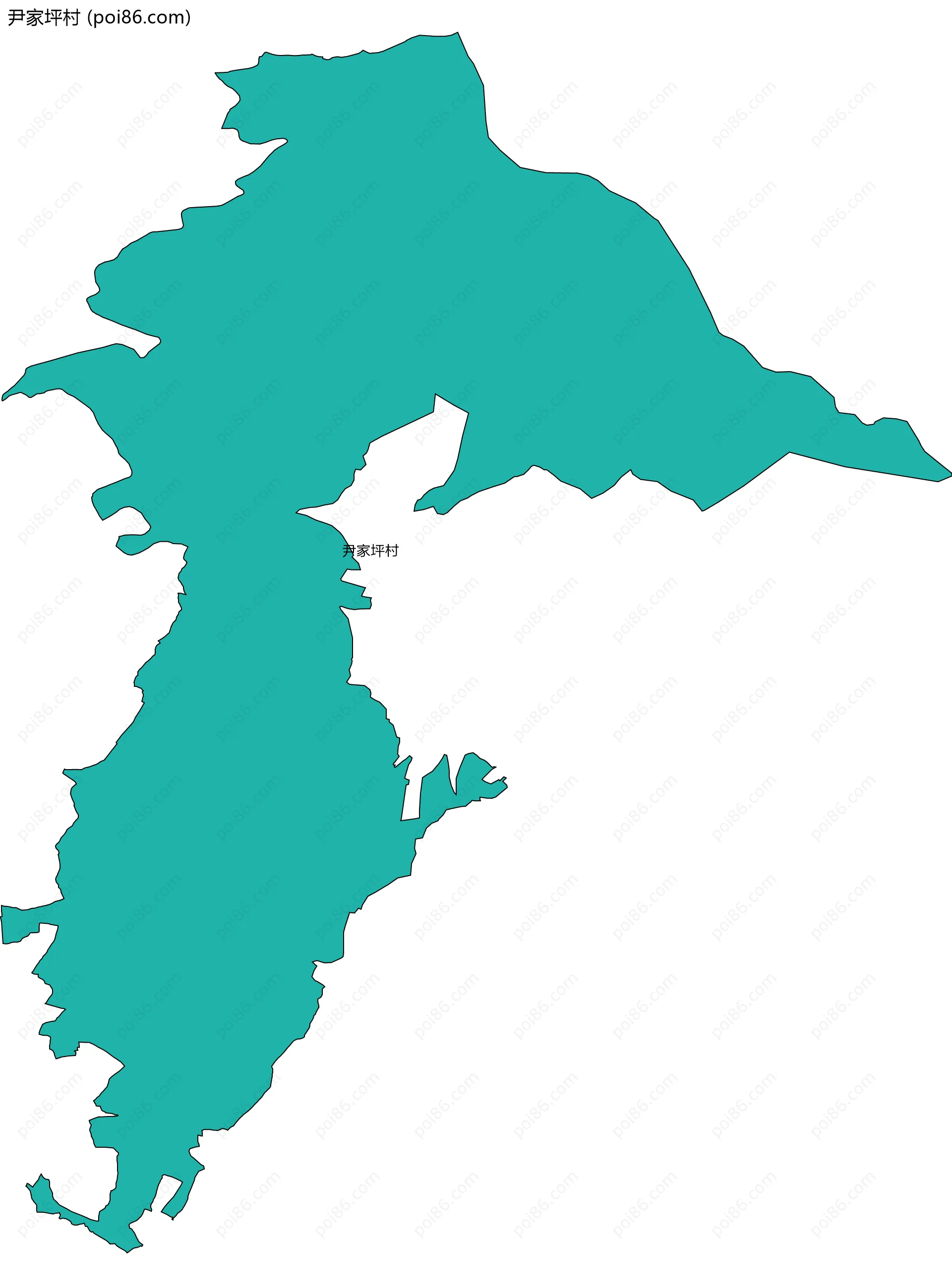 尹家坪村边界地图