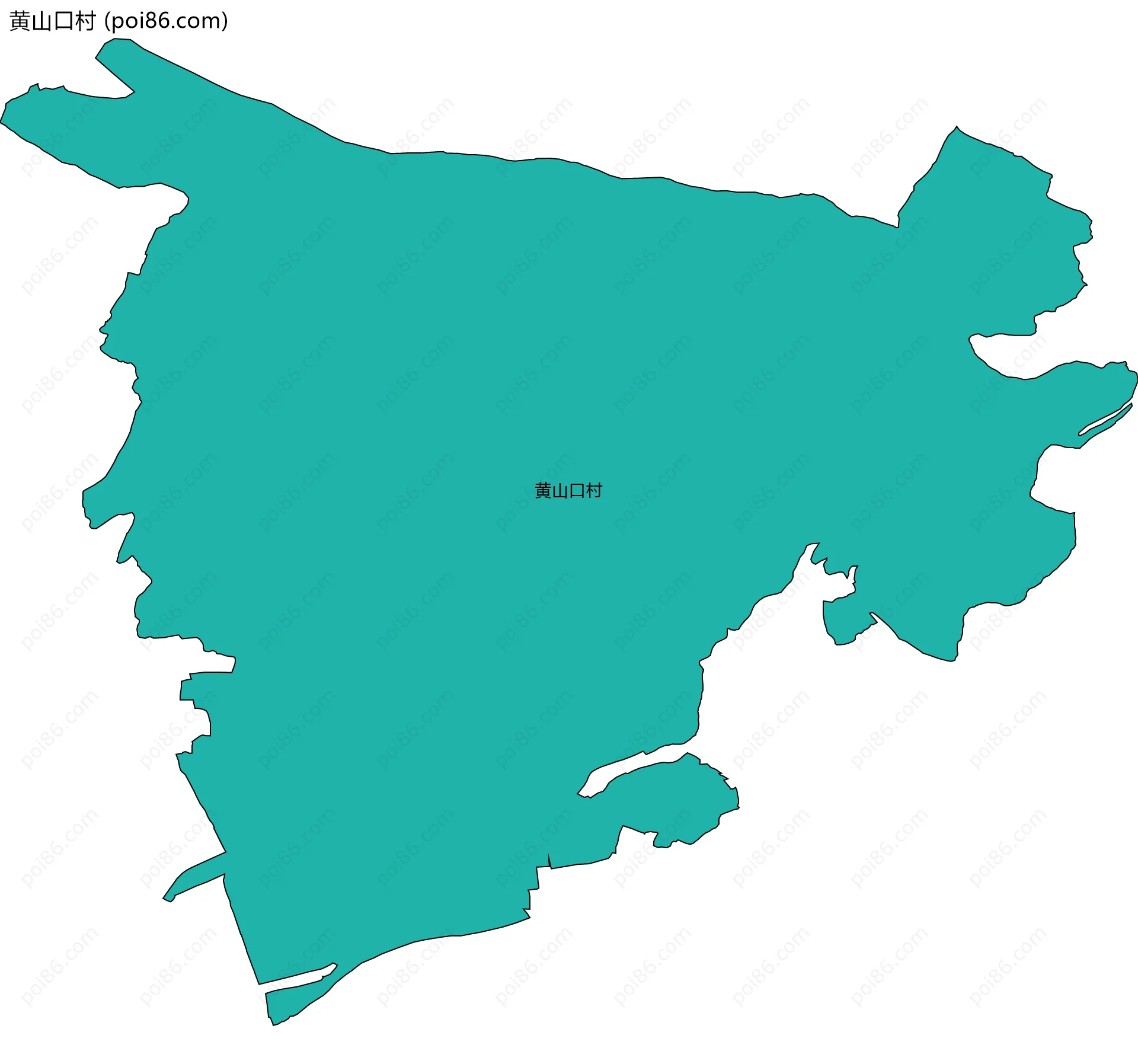 黄山口村边界地图