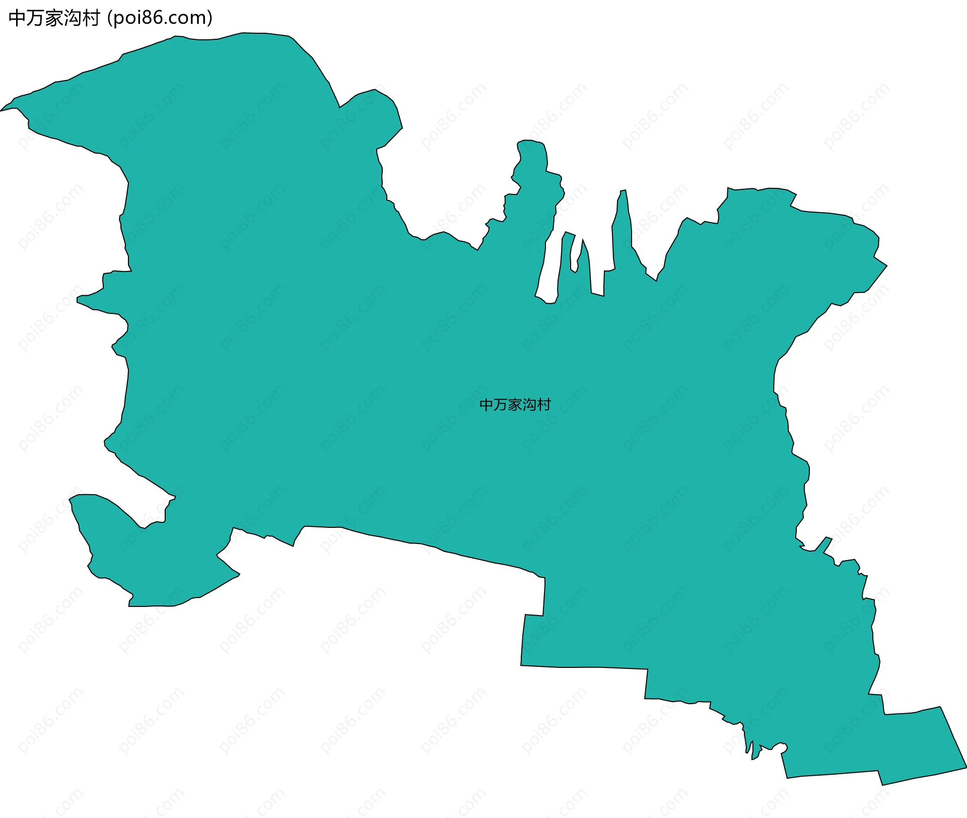 中万家沟村边界地图