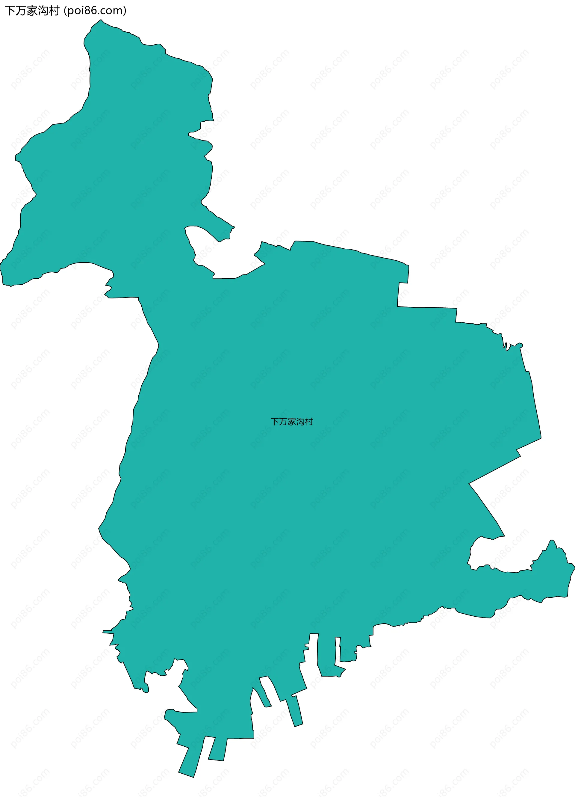 下万家沟村边界地图