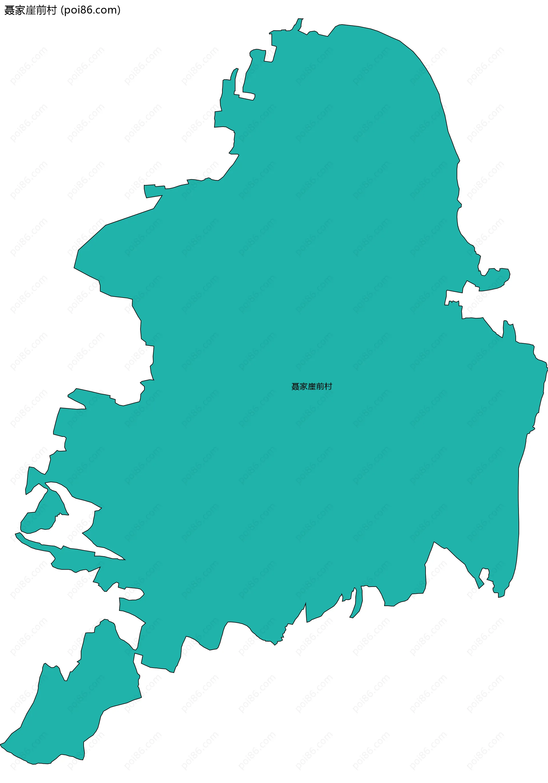 聂家崖前村边界地图