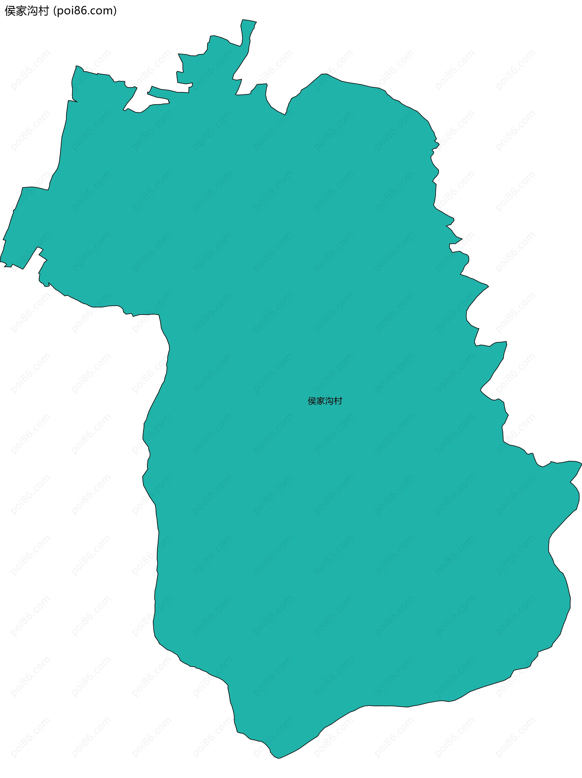 侯家沟村边界地图