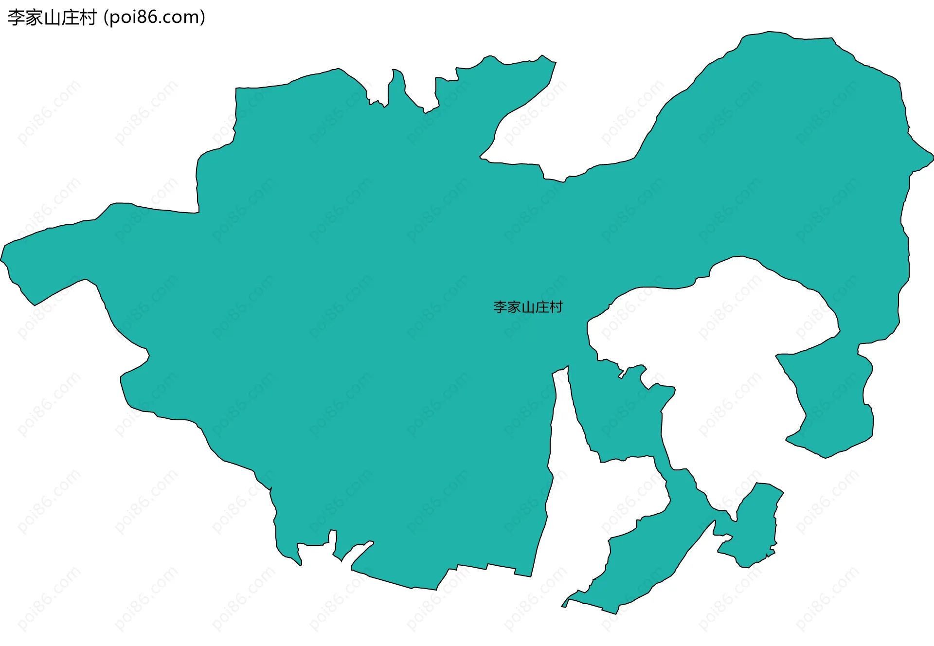 李家山庄村边界地图