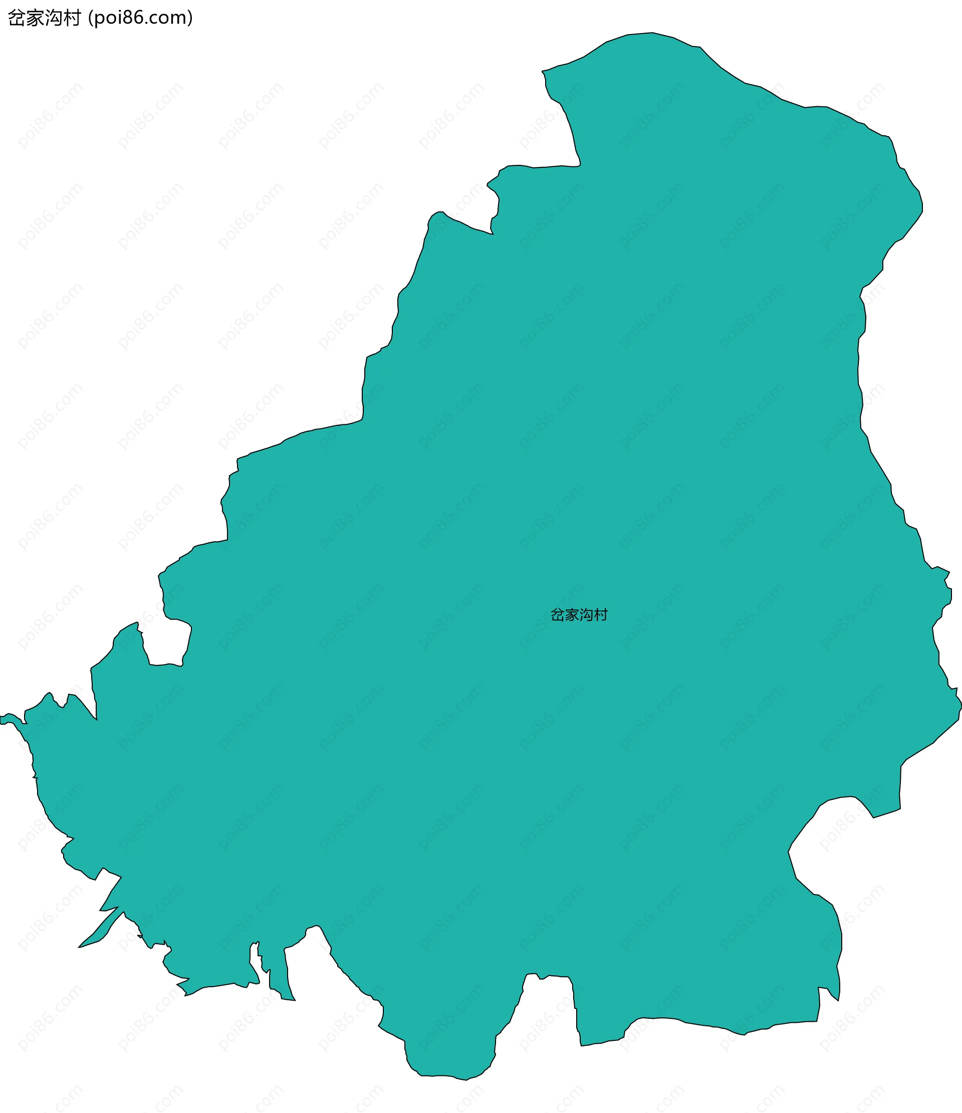 岔家沟村边界地图