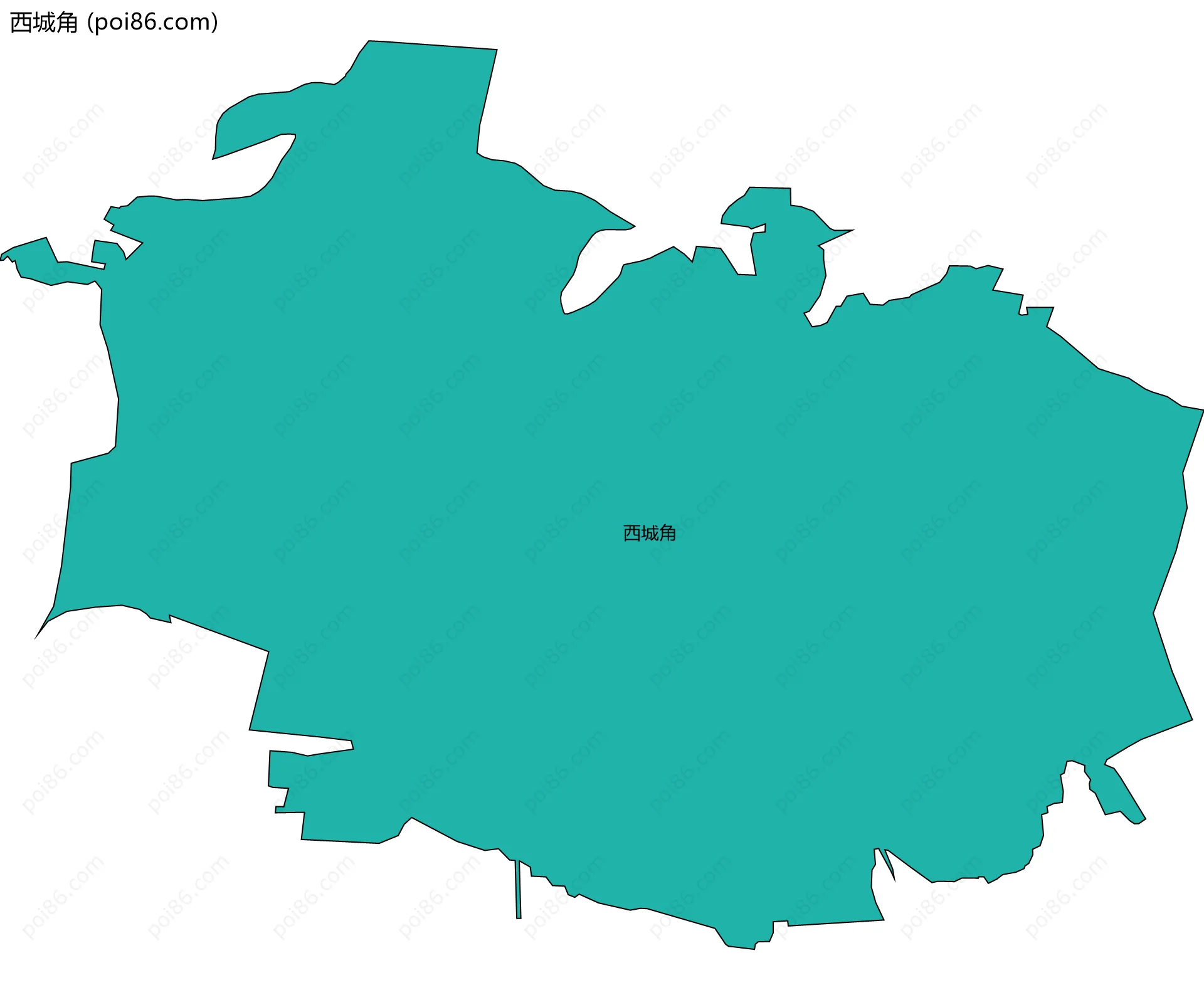 西城角边界地图