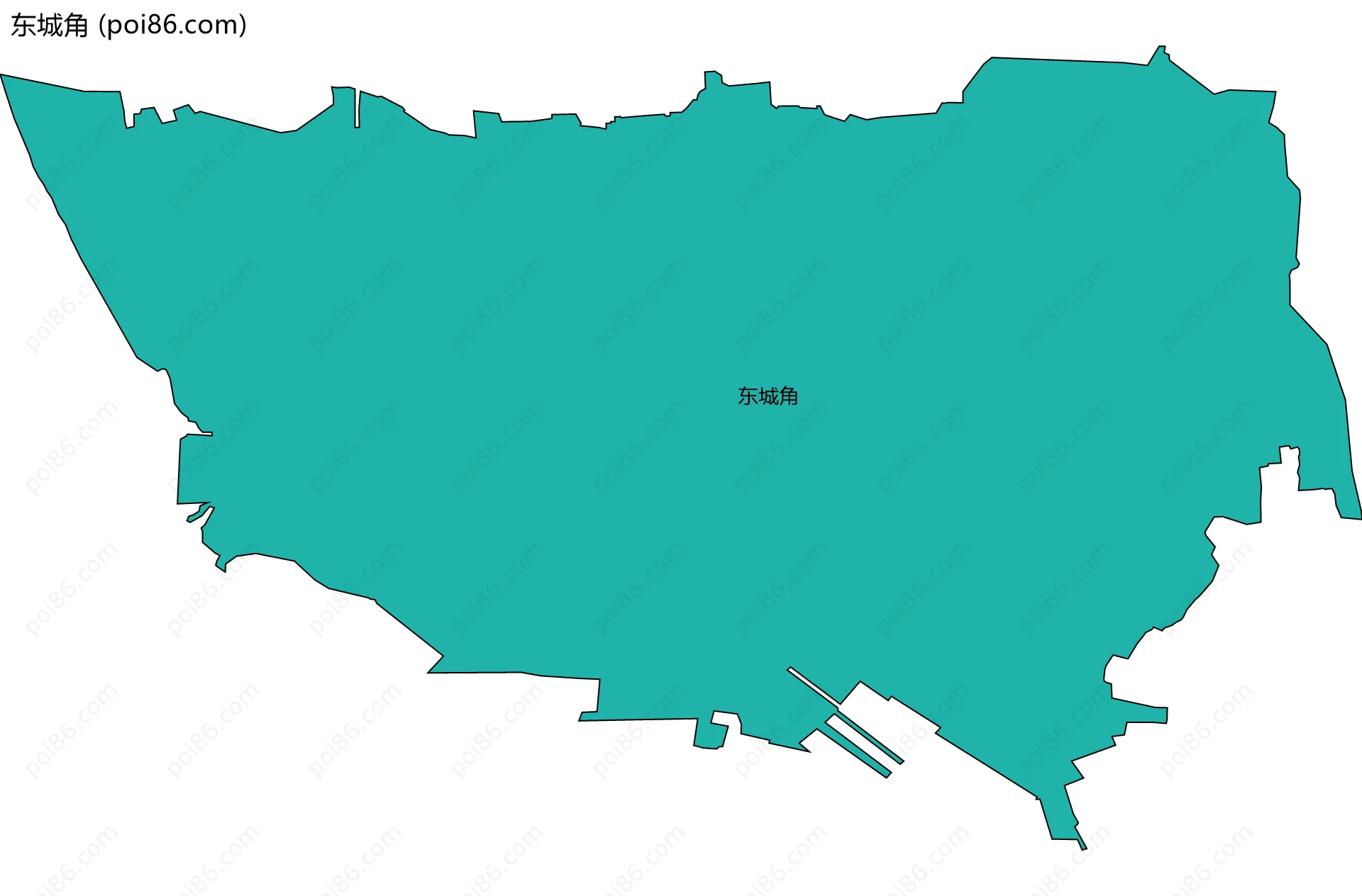 东城角边界地图