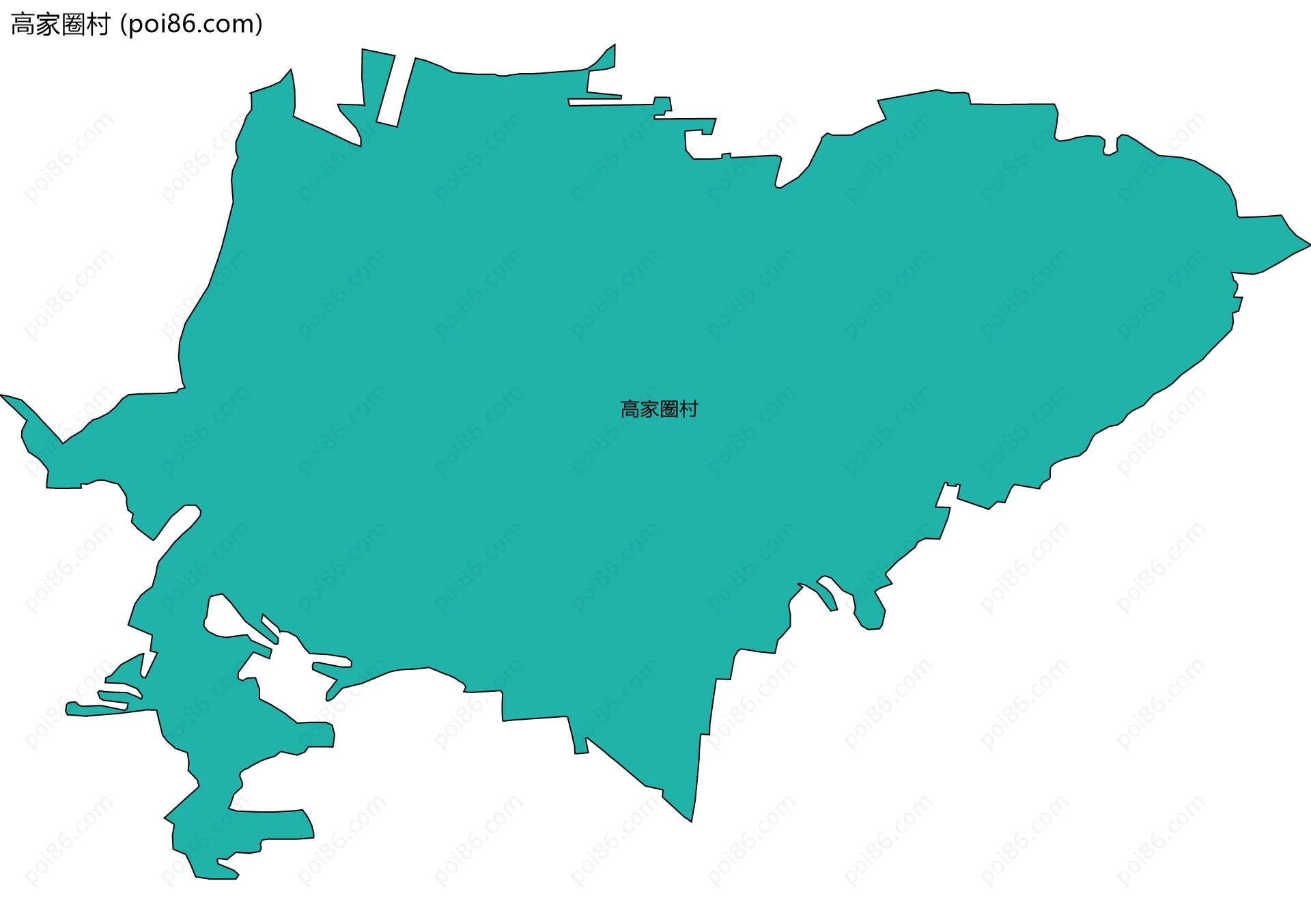 高家圈村边界地图