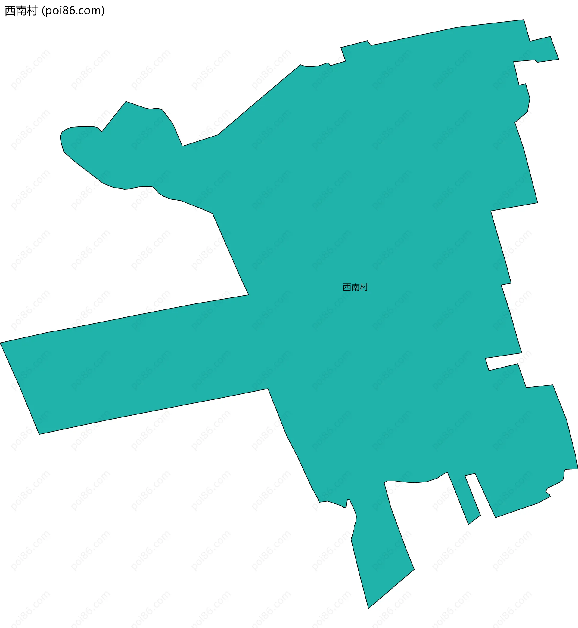 西南村边界地图