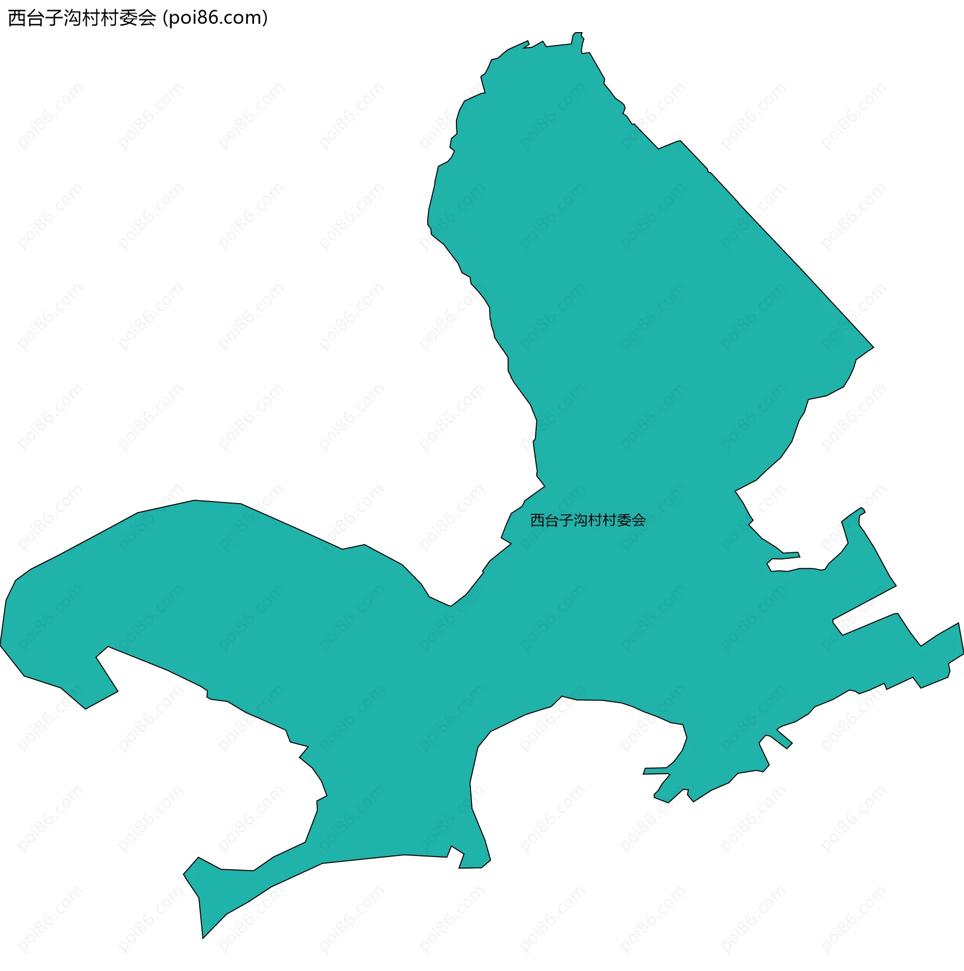 西台子沟村村委会边界地图