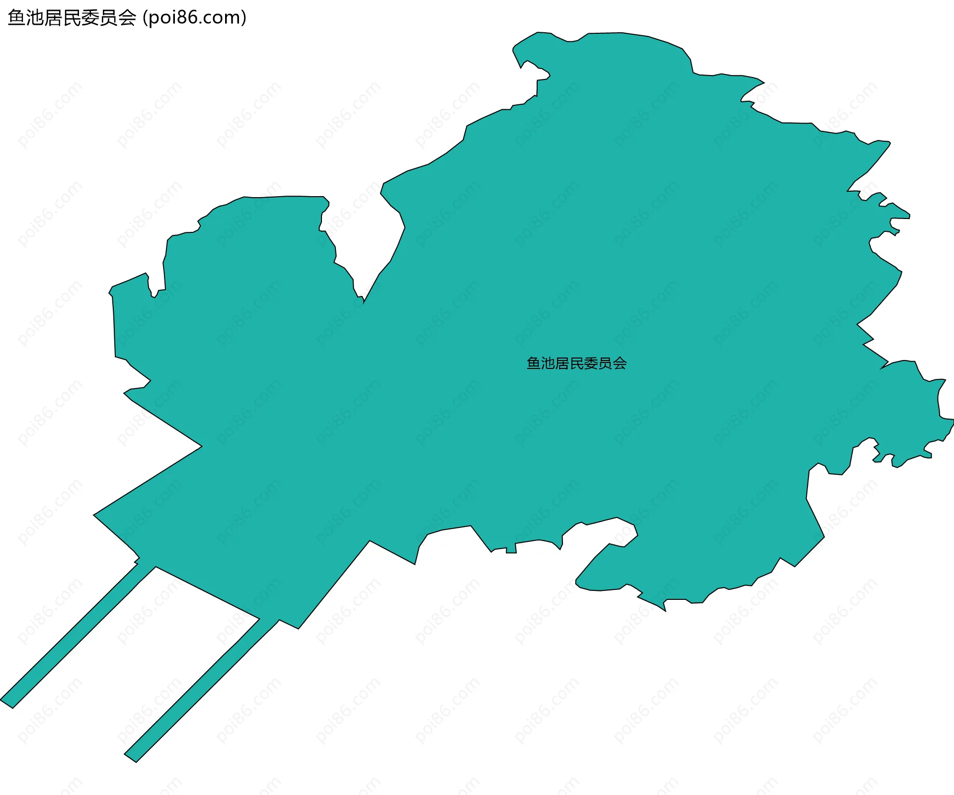 鱼池居民委员会边界地图