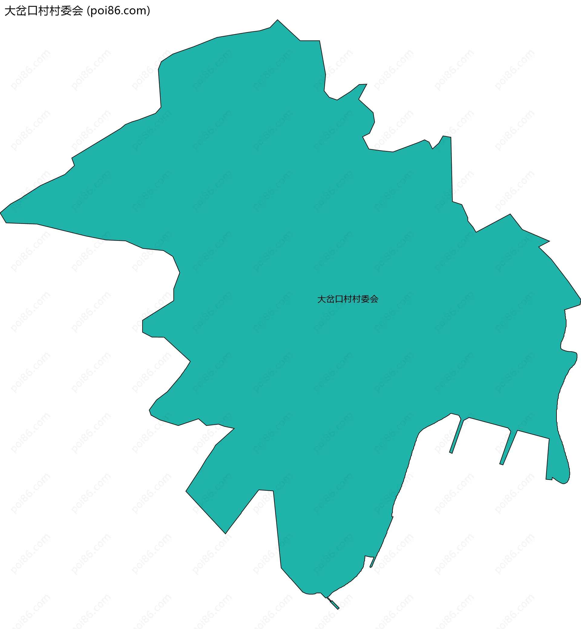 大岔口村村委会边界地图