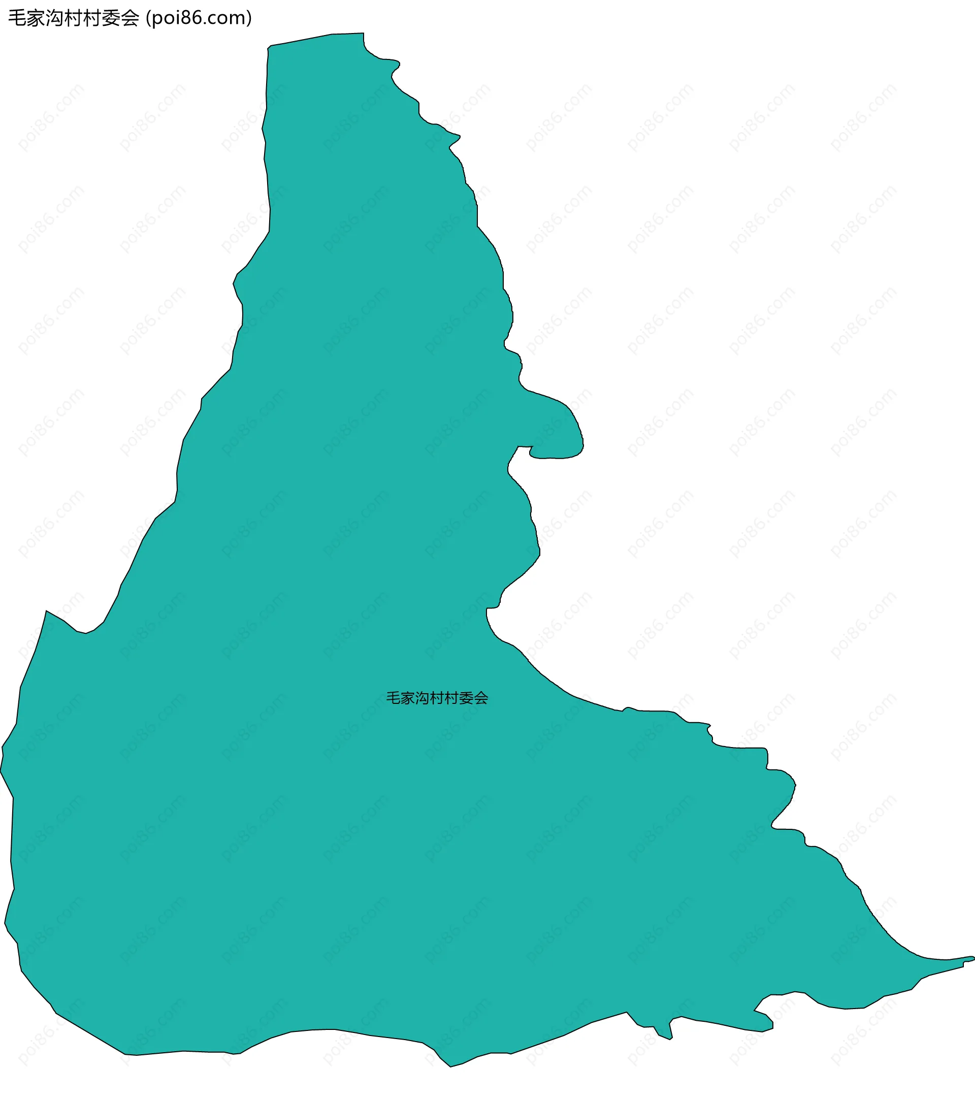 毛家沟村村委会边界地图