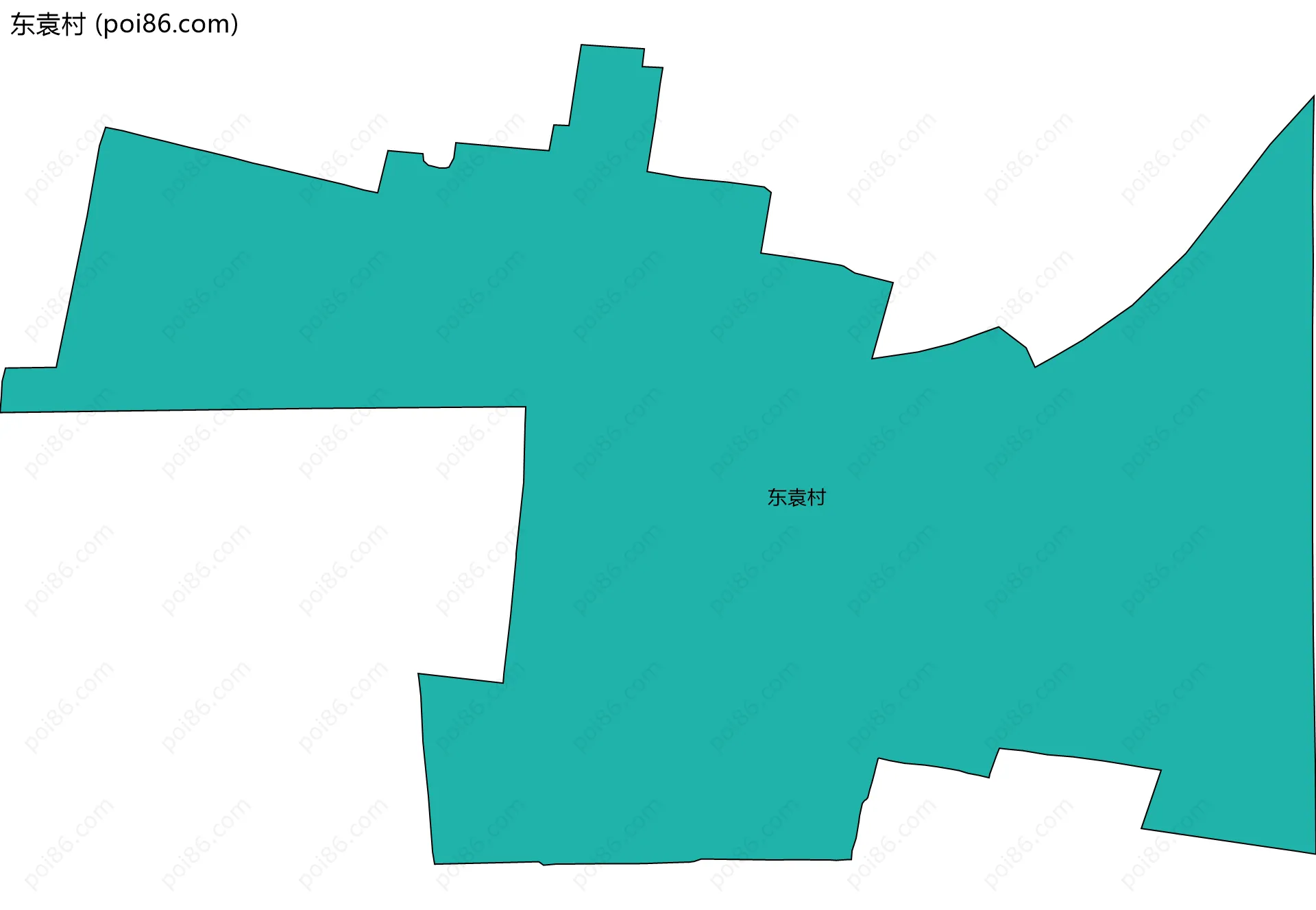 东袁村边界地图