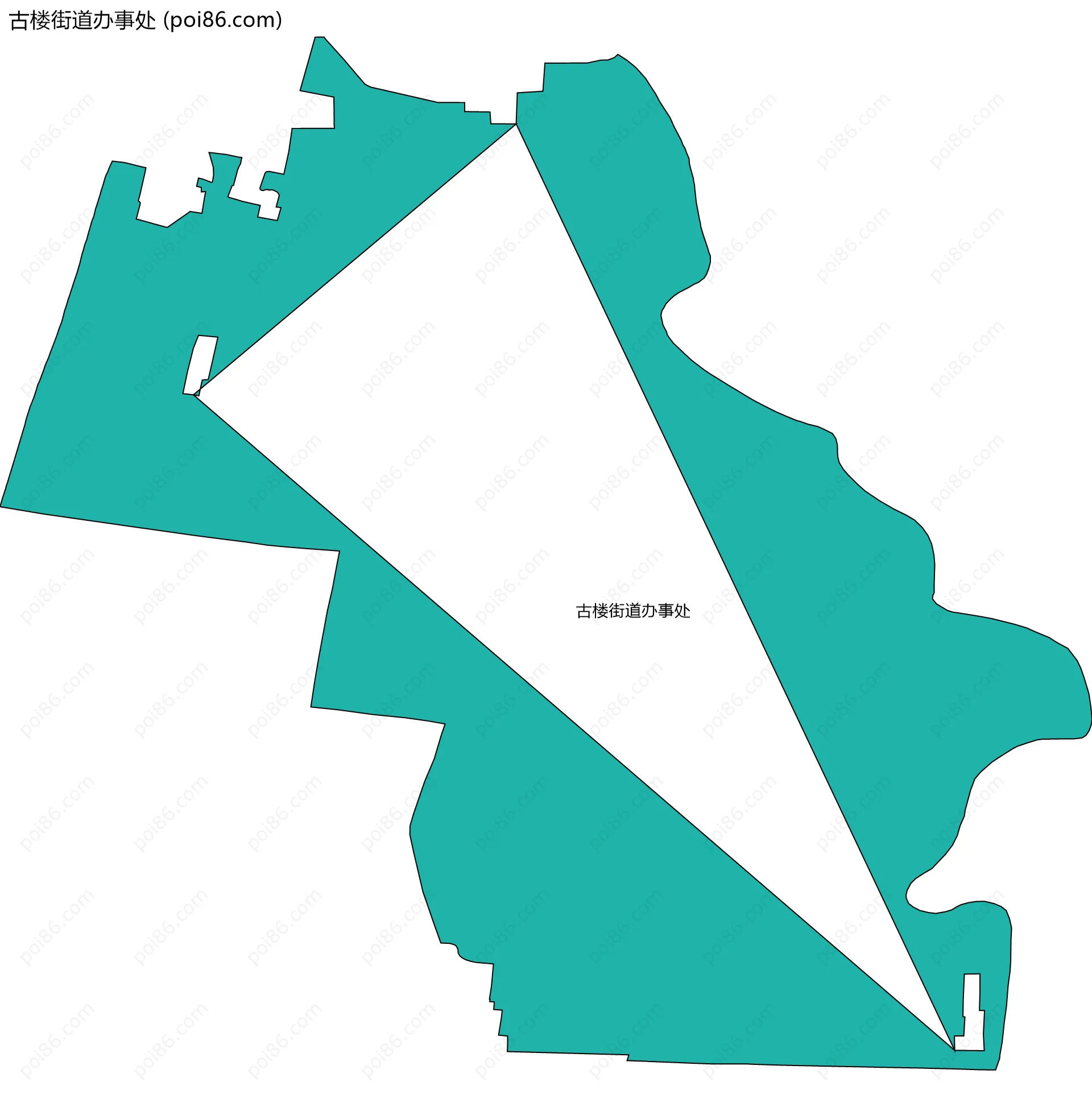 古楼街道办事处边界地图